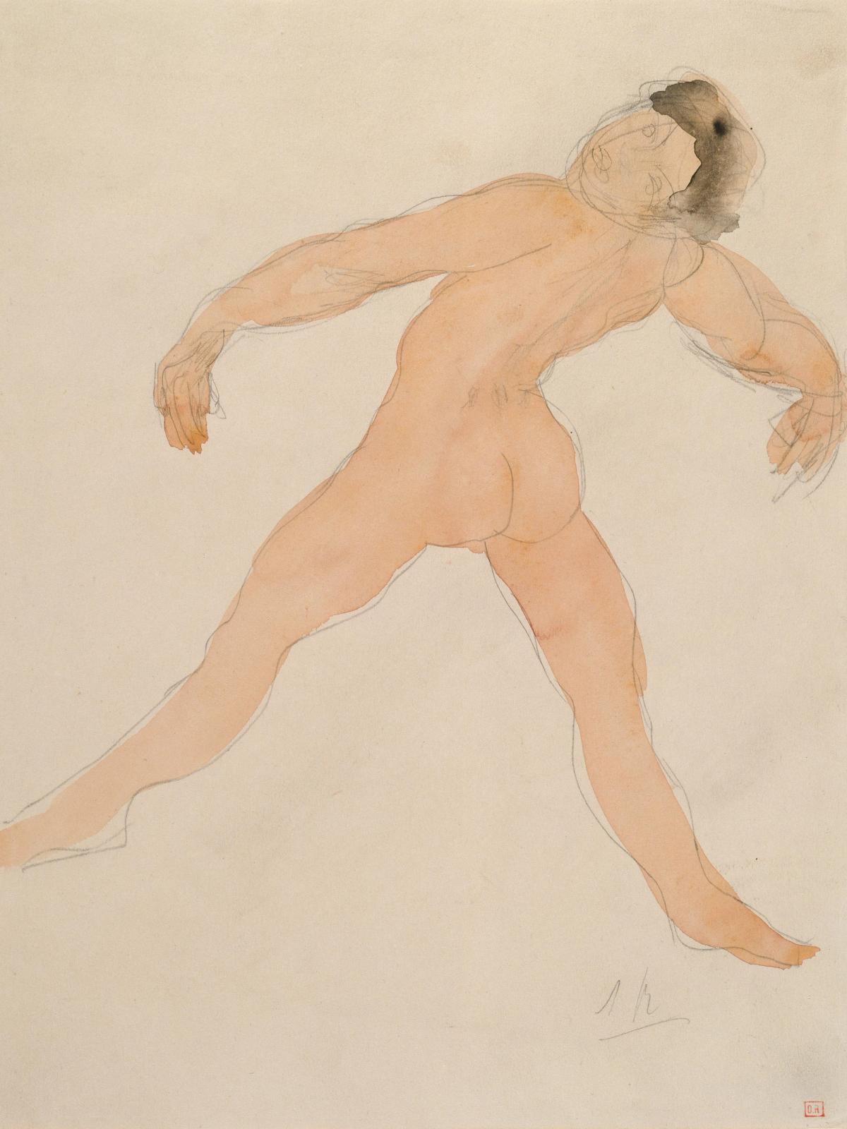 Woman Dancing with Her Head Thrown Back, rear view, ca. 1890 - 1917 by auguste rodin