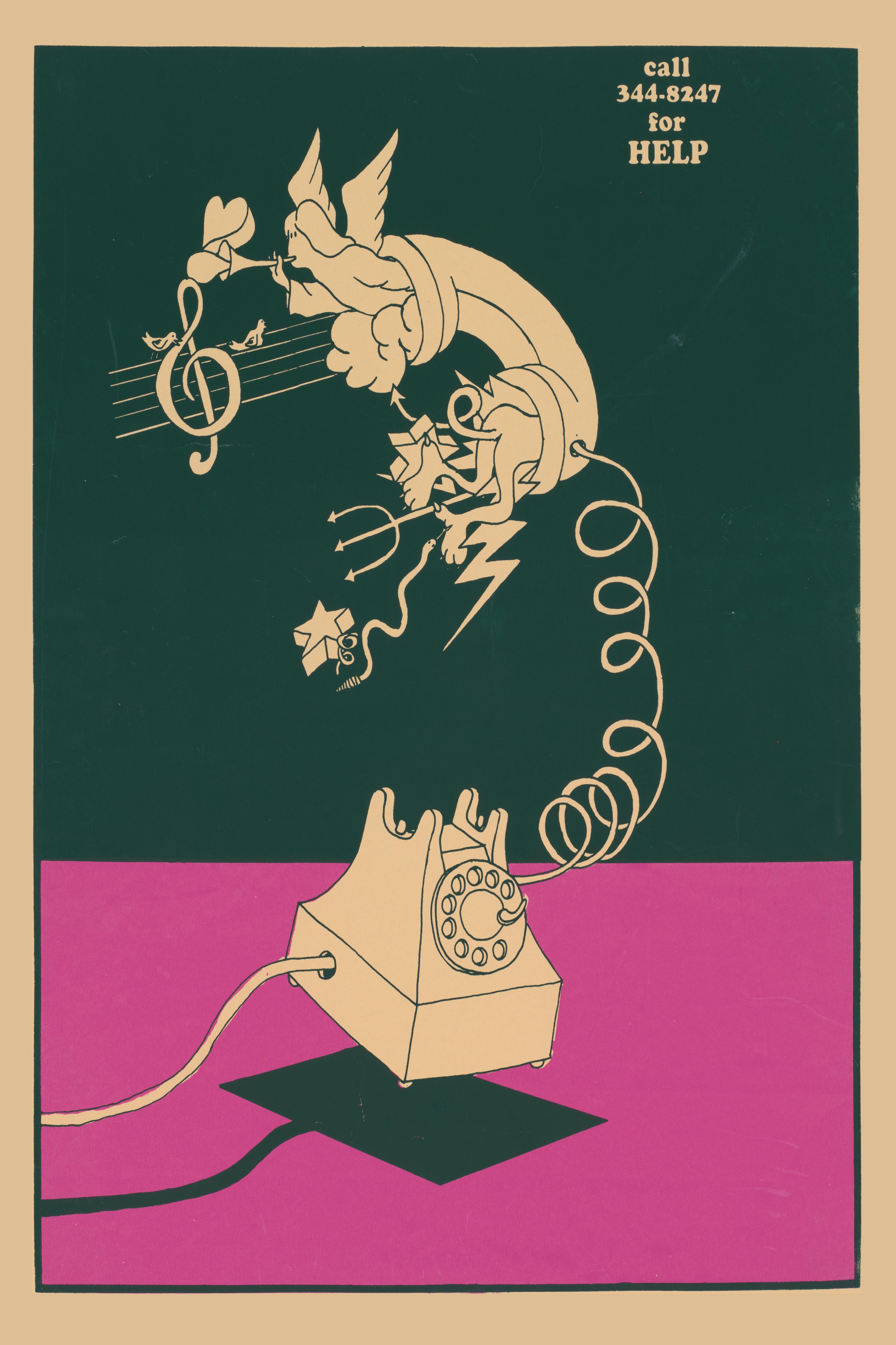 Call 344-8247 for Help Poster