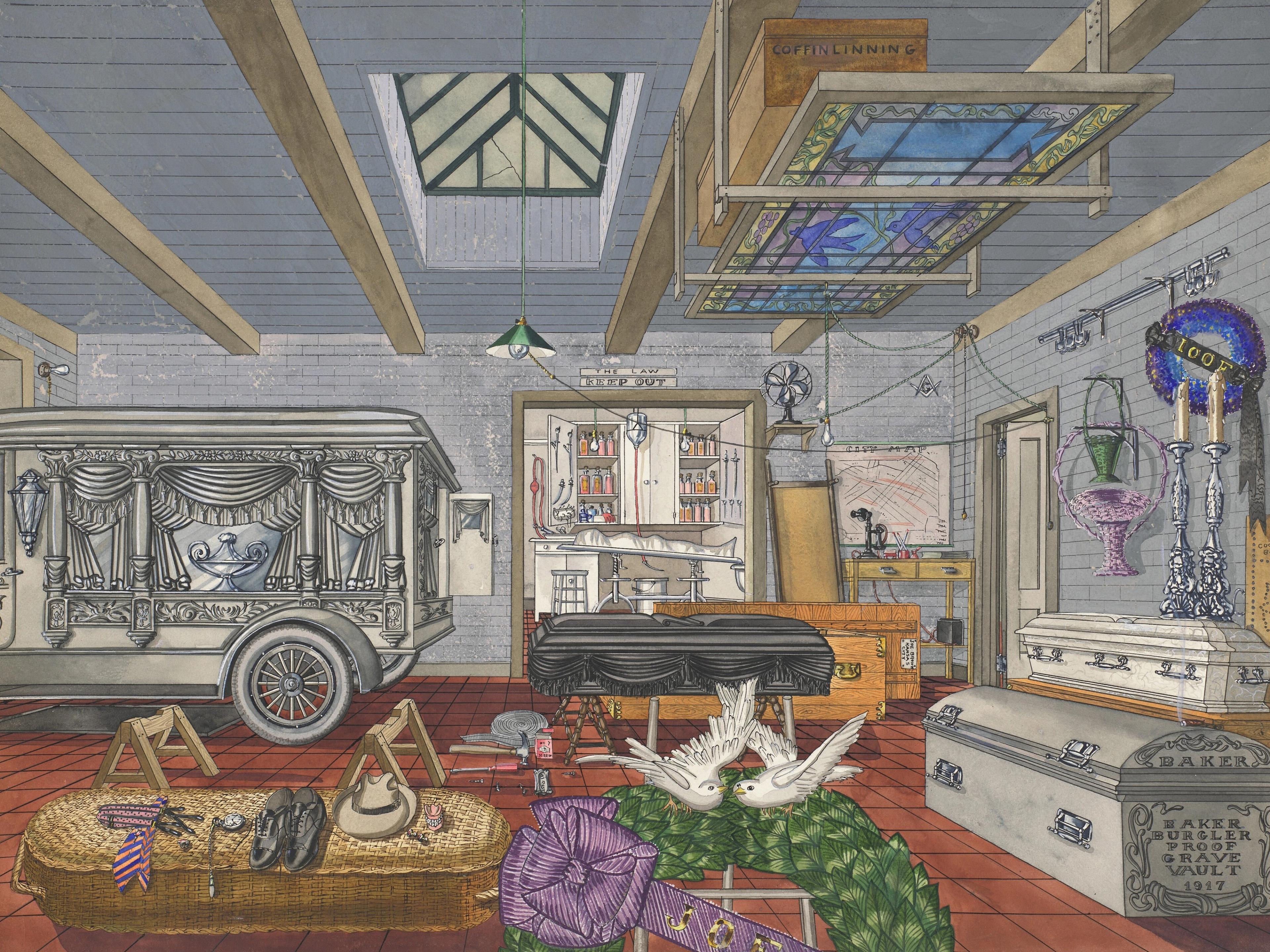 Garage of a Funeral Parlor