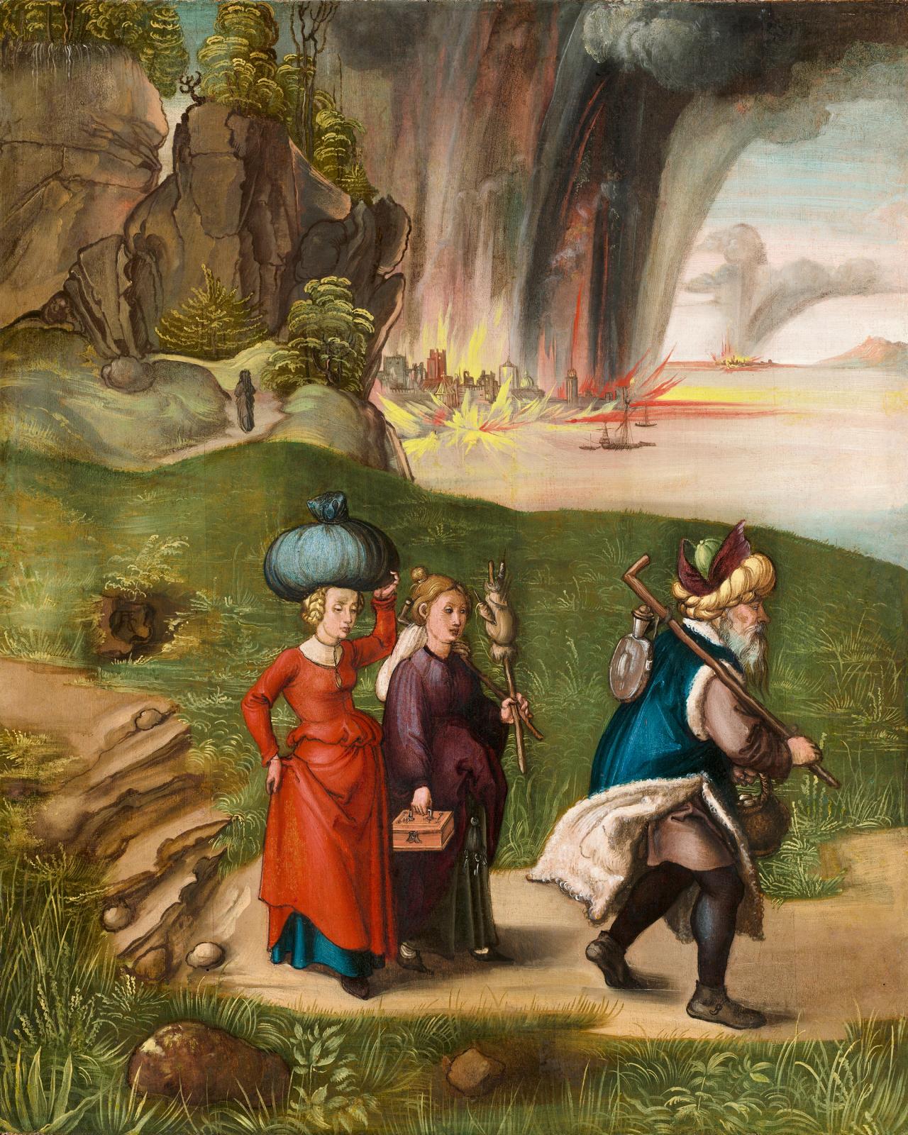 This scene is painted on the reverse side of Durer's Madonna and Child