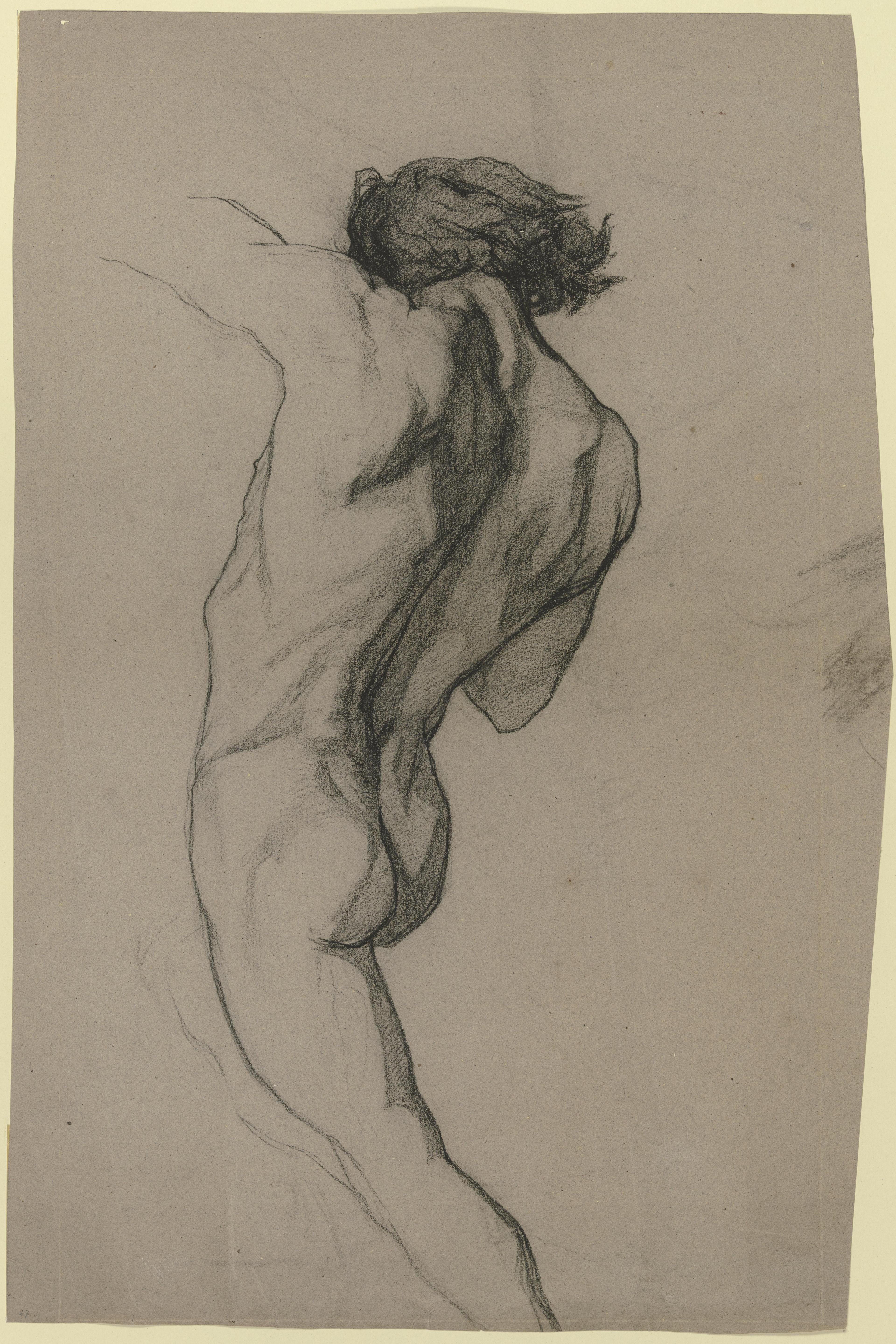 Ruckansichtiger Mannlicher Akt