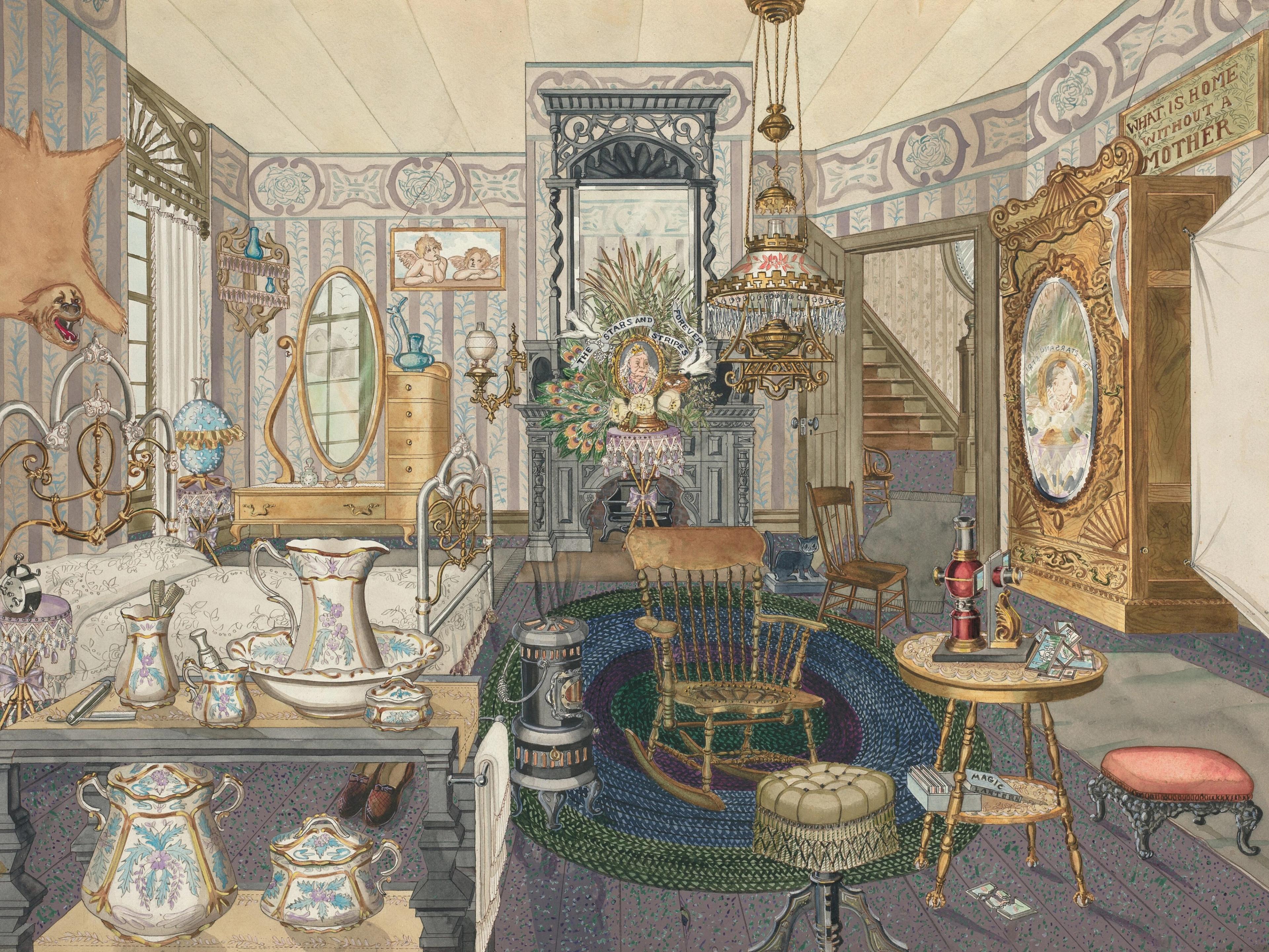 Rooming house bed Living room