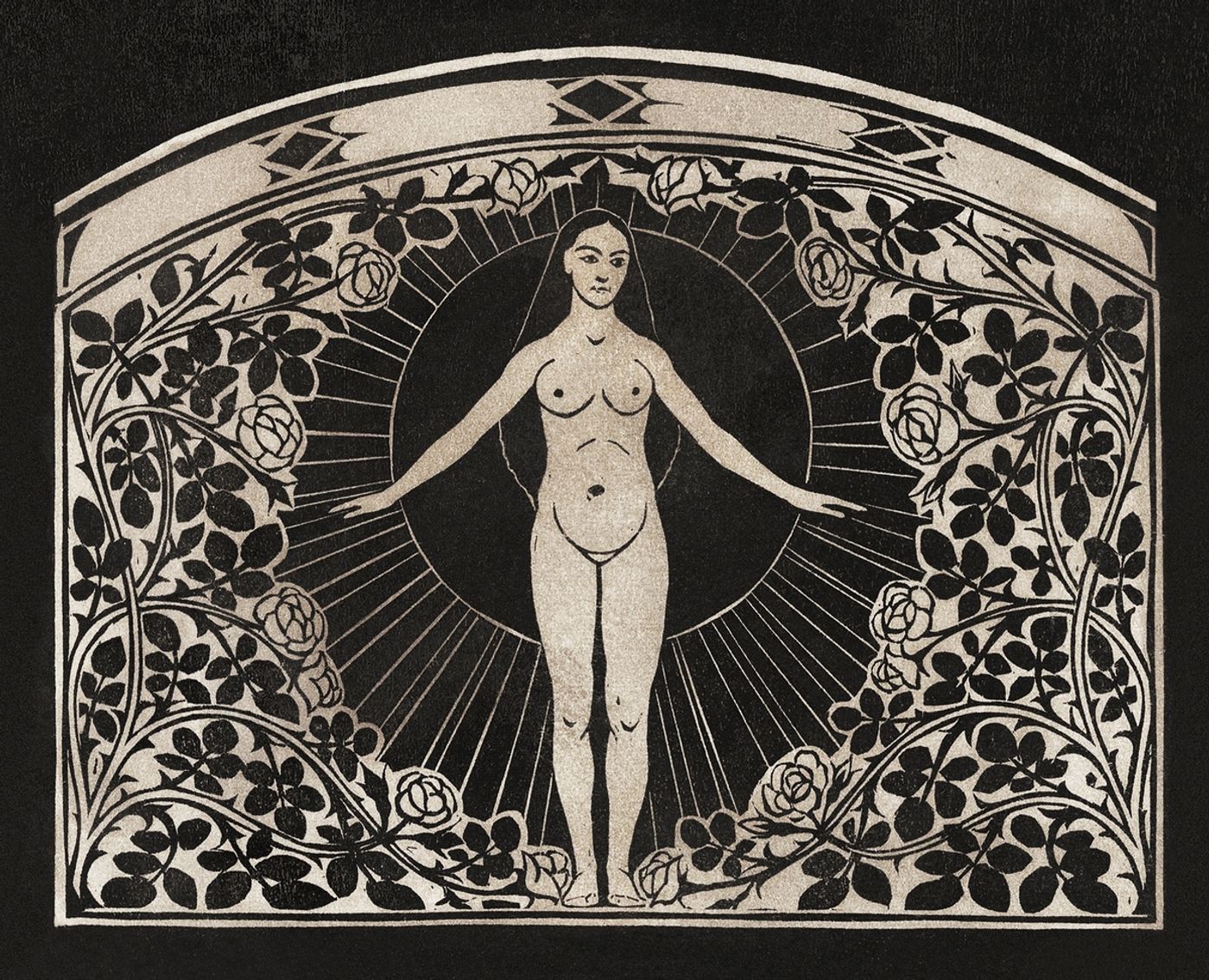 Calendar for 1901 with women and flowers