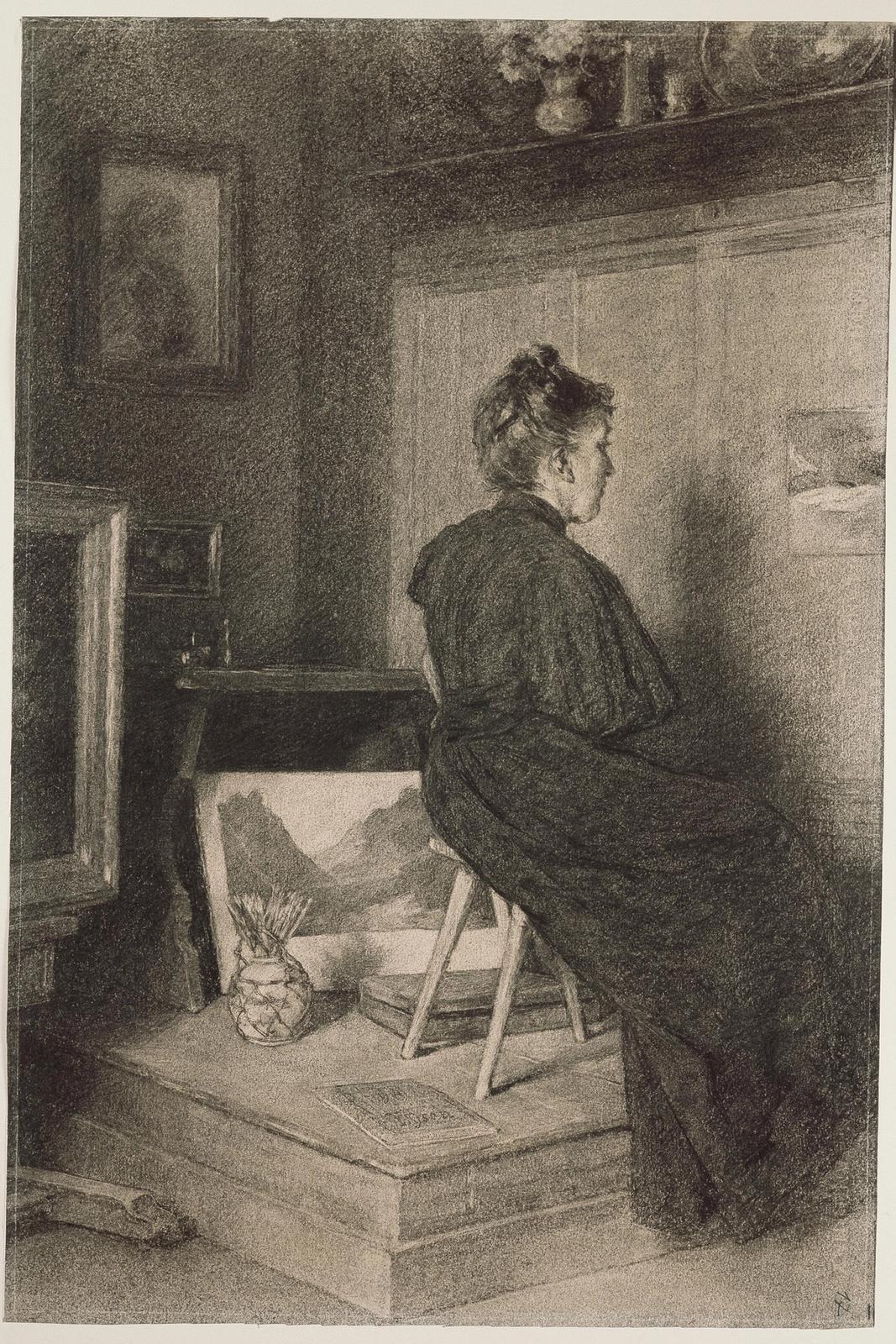 Mary Eysen im Atelier der Villa Holstein in Meran-Obermais, 1894 by louis eysen