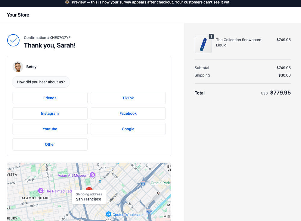 Shopify survey preview