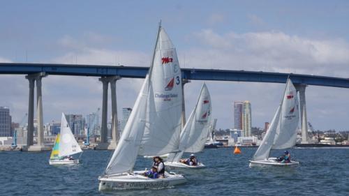 Three Martins sailing in front of the Coronado bridge