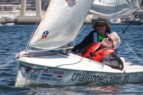 Dan racing at the KMAC Regatta