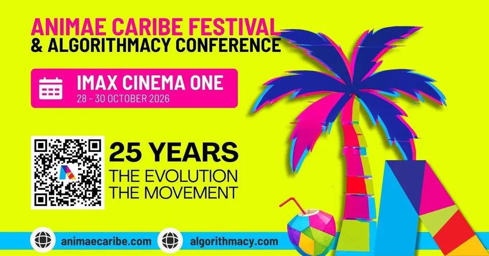 Animae Caribe Festival and Algorithmacy Conference 25th anniversary promotional artwork