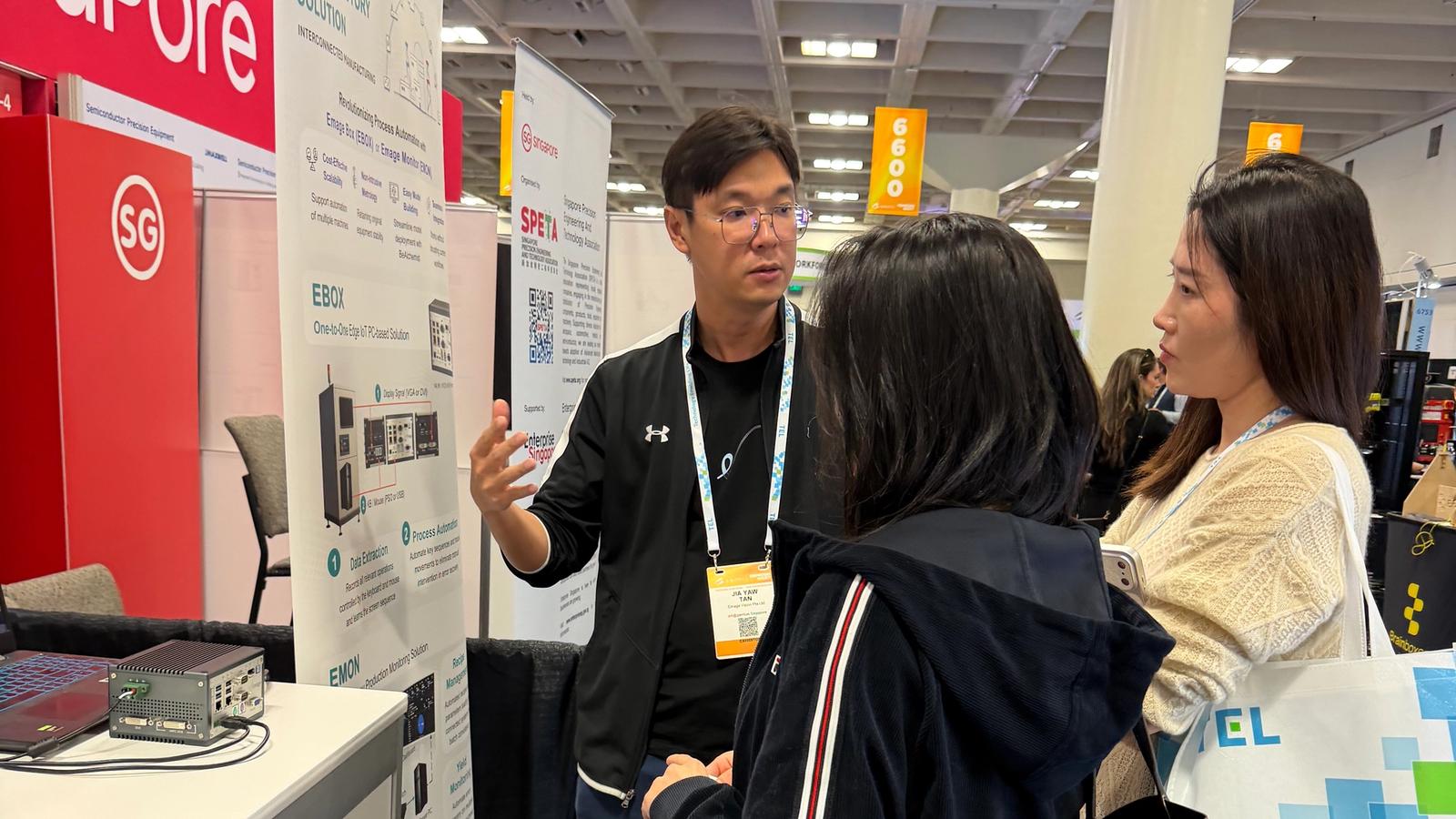 Emage Vision Brings Physical AI to the Singapore Pavilion at SEMICON West 2026, Ebox, running live