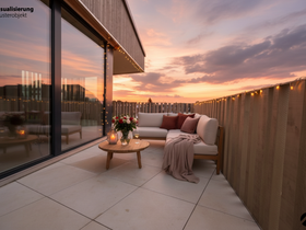 Visualisierung Terrasse, Sonnenuntergang (Musterobjekt)