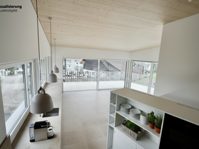 Visualisierung Galerie/Wohnbereich Obergeschoss (Beispiel Vollausbau)