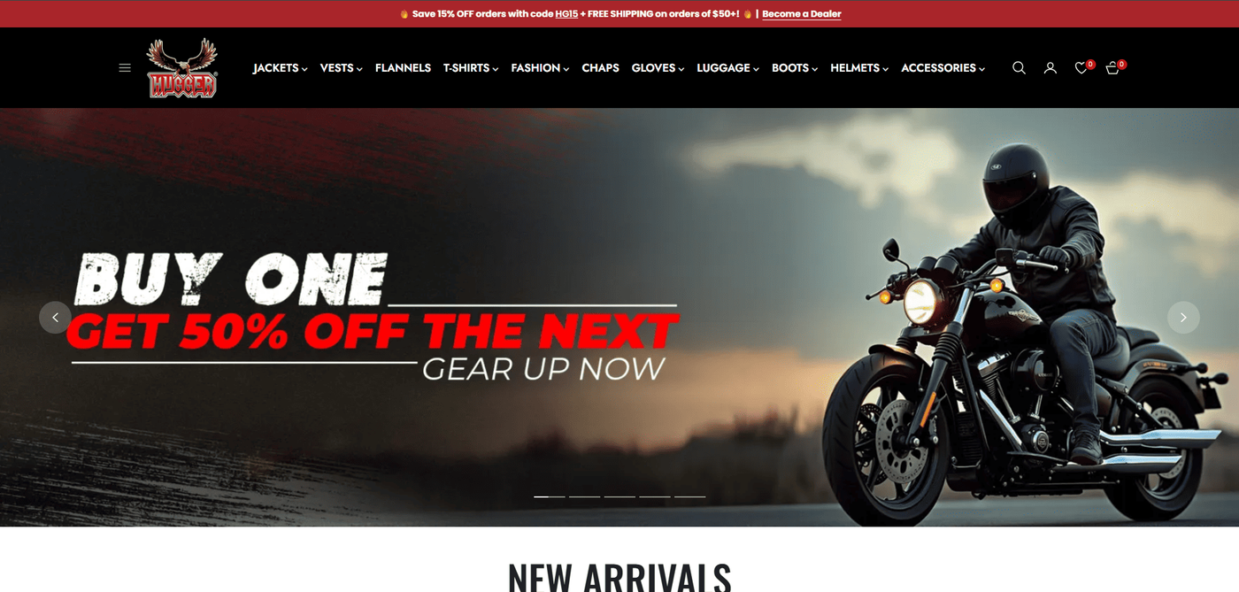Hugger Gloves Homepage - Motorcycle Gear Store