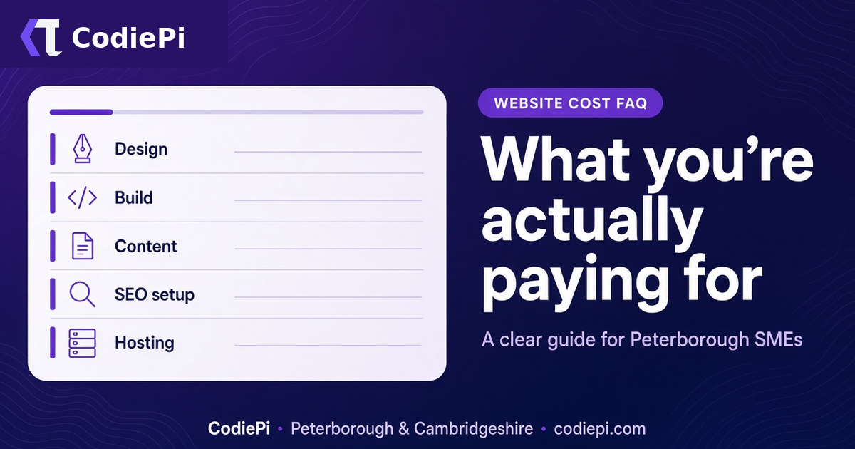 Illustration about website cost for Peterborough businesses