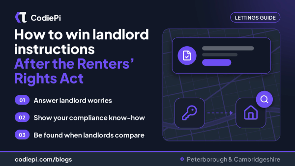 CodiePi cover: how to win landlord instructions, with a house key, a ticked document and a house search