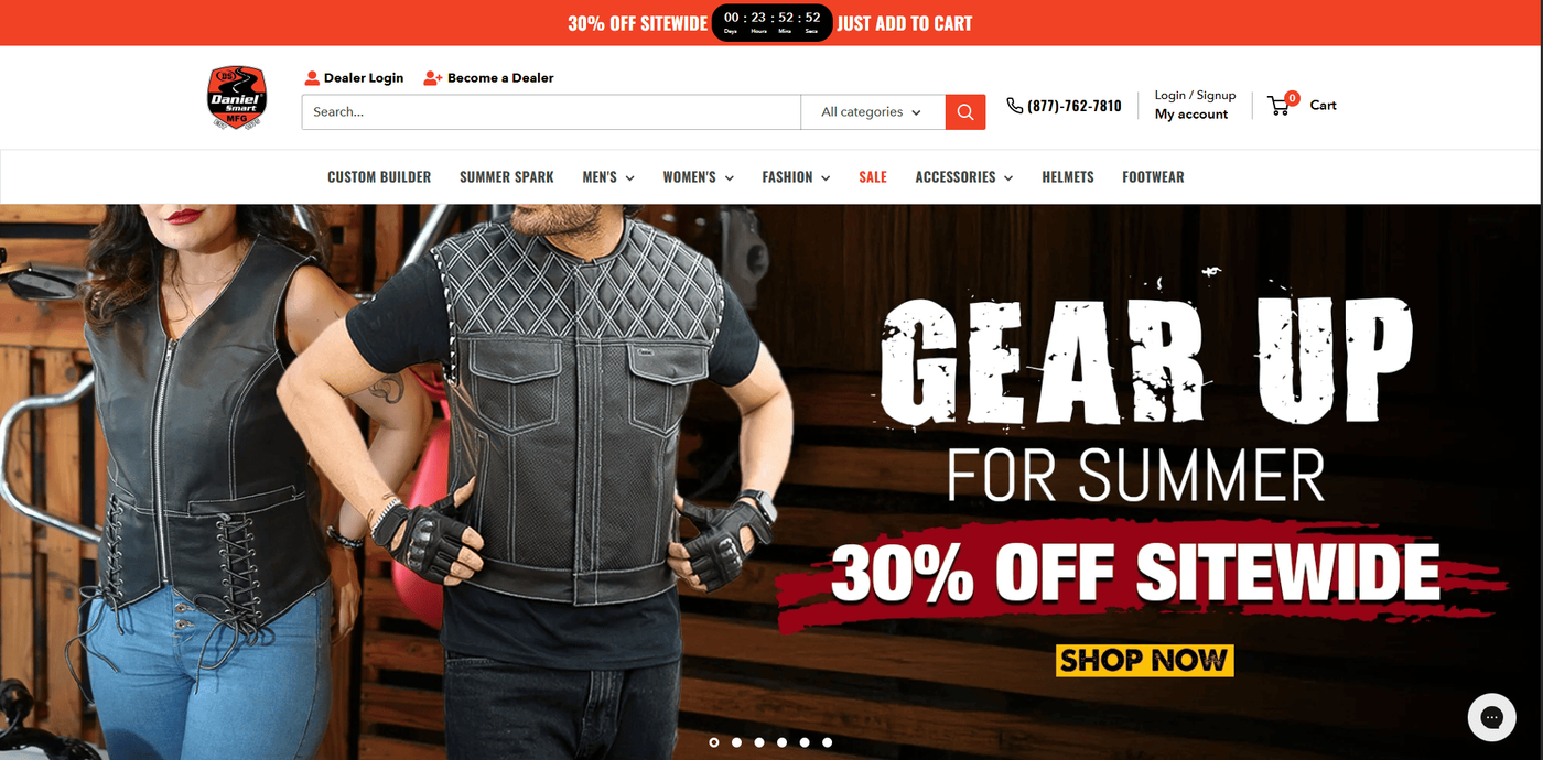 Daniel Smart MFG Homepage - Motorcycle Apparel Store
