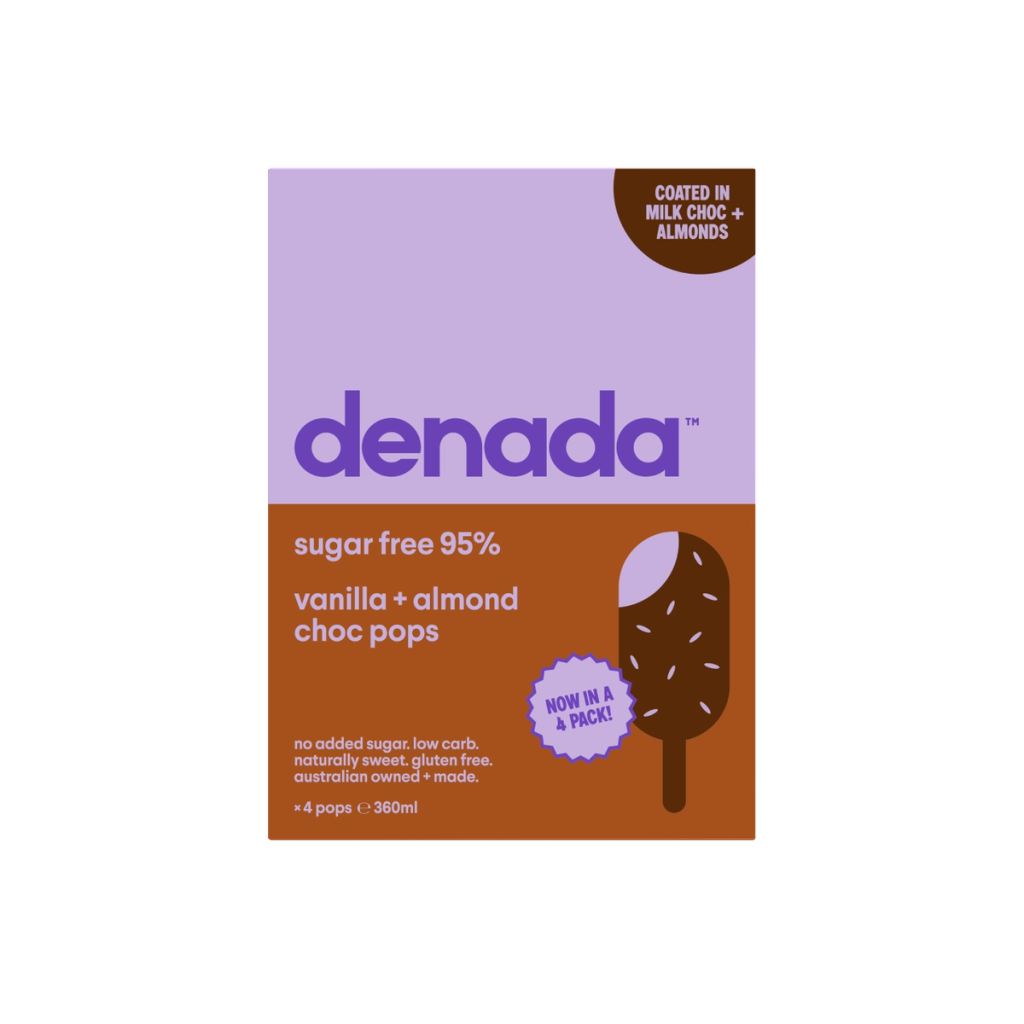 Denada Sugar Free Ice Cream Made in Australia, All Natural Denada