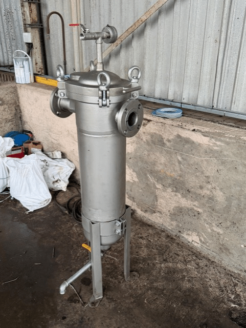 Industrial pipework system for engine oil blending vessel at Midland Oil Group warehouse