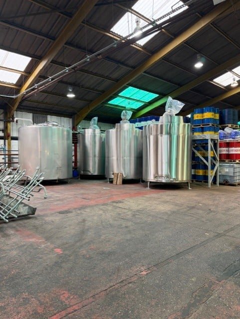 Chemical storage tanks at Midland Oil Group manufacturing facility in Halesowen West Midlands