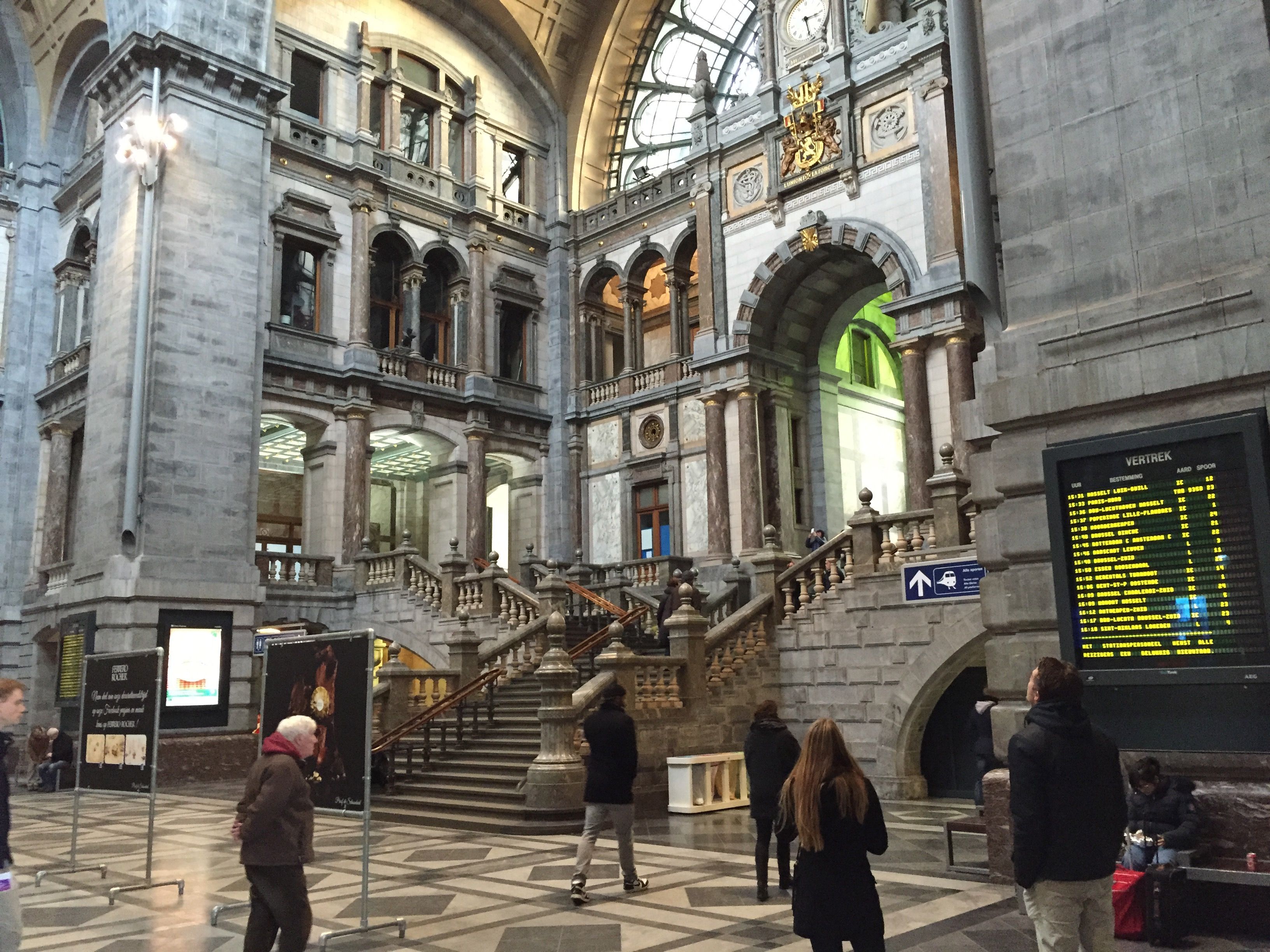 Antwerp train station entrance.