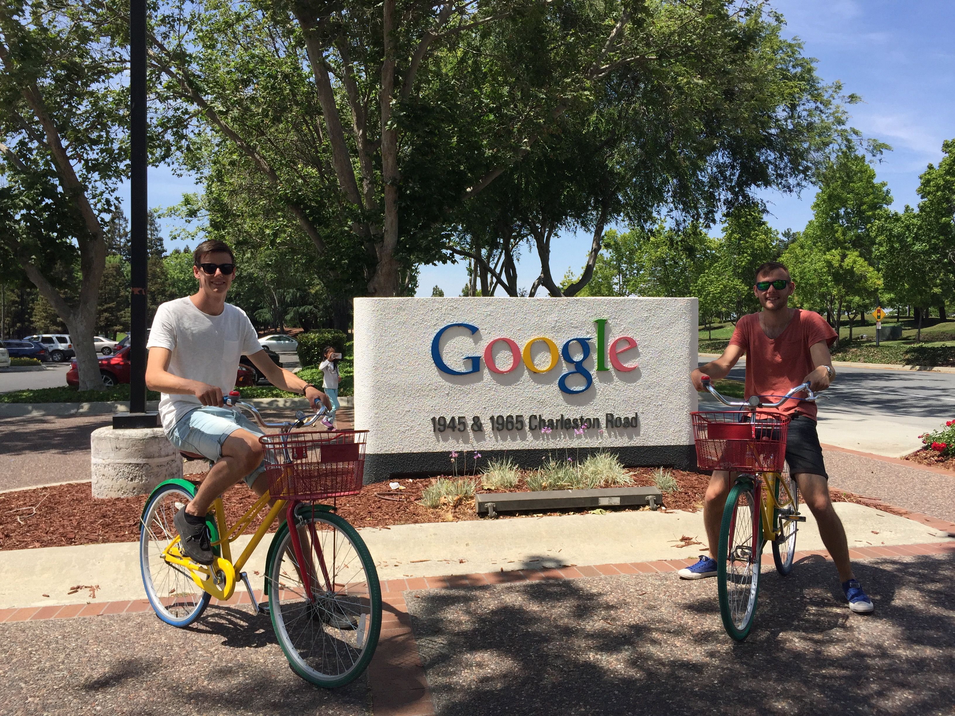Rick and me on some bycicles at the Google campus.