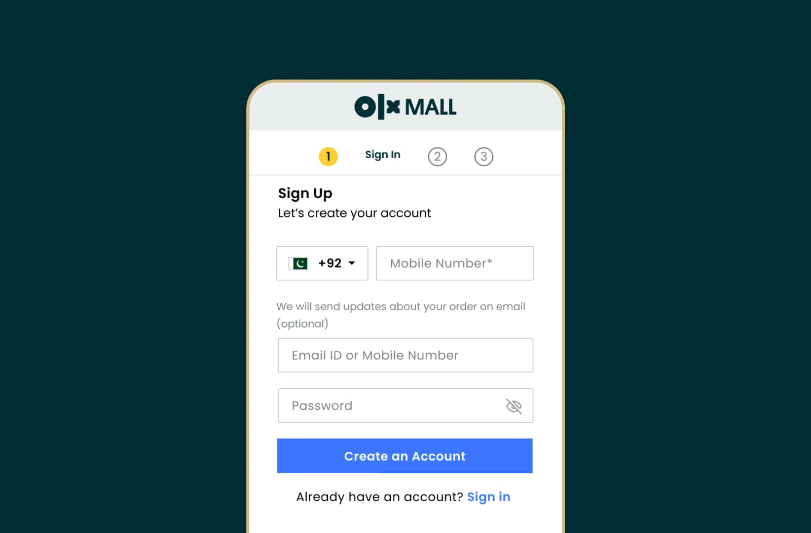 Sign-in modal that supports phone numbers