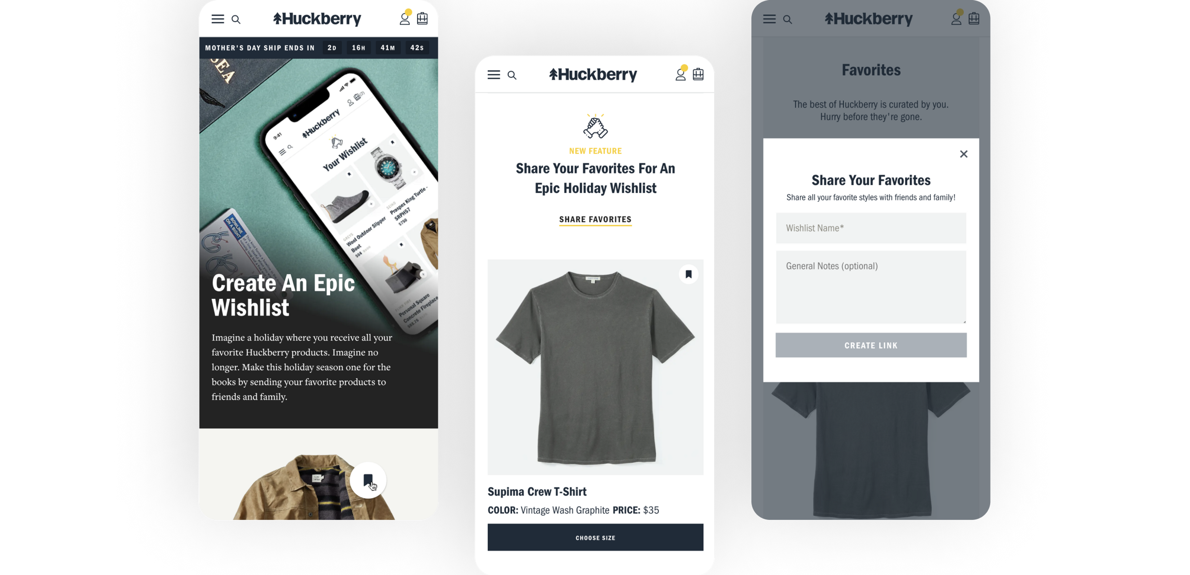 Huckberry mobile detail