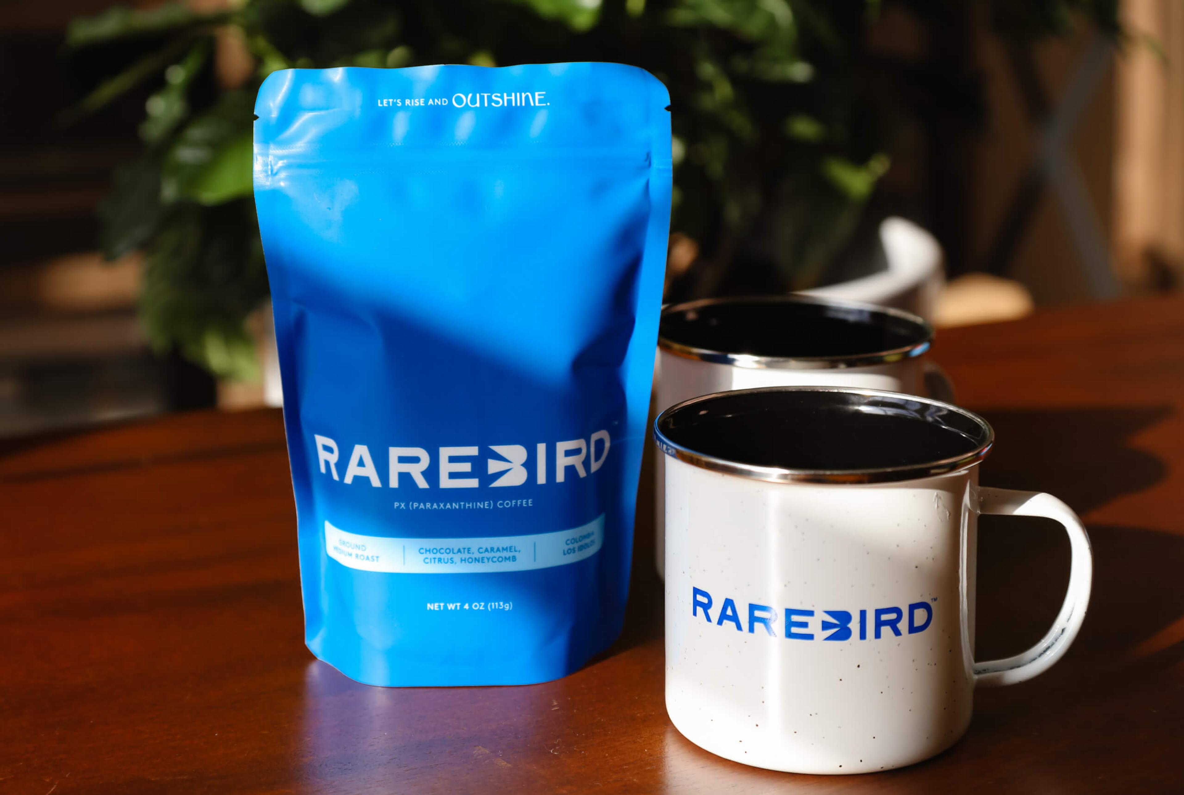 Rarebird coffee bag with mug