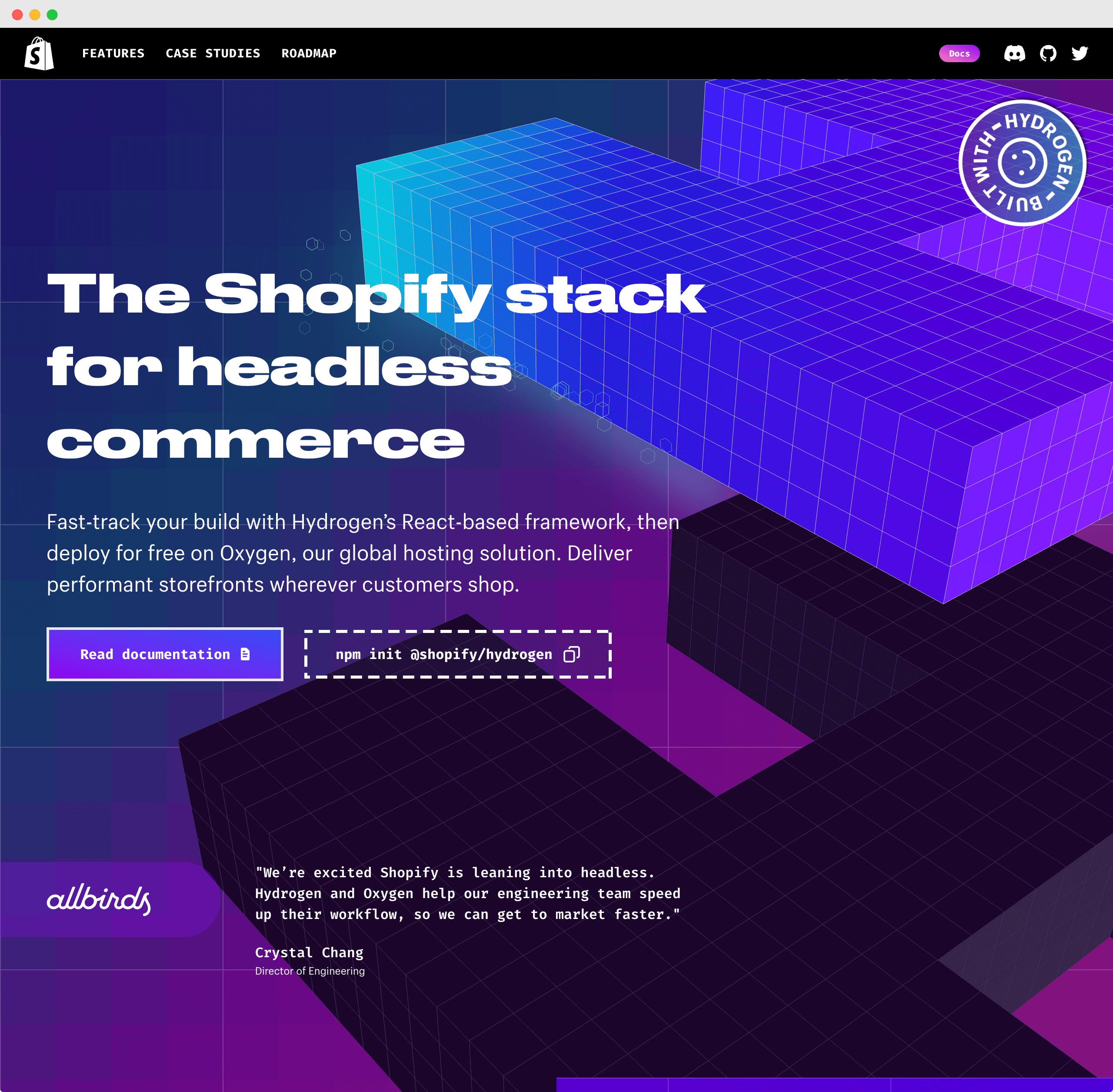 Shopify Hydrogen website