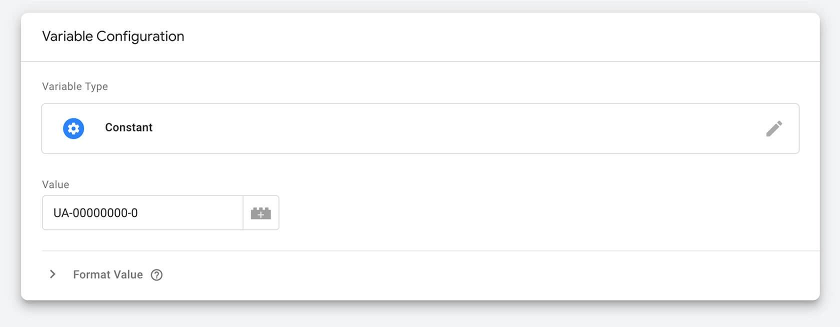 Google Tag Manager, creating a new constant variable