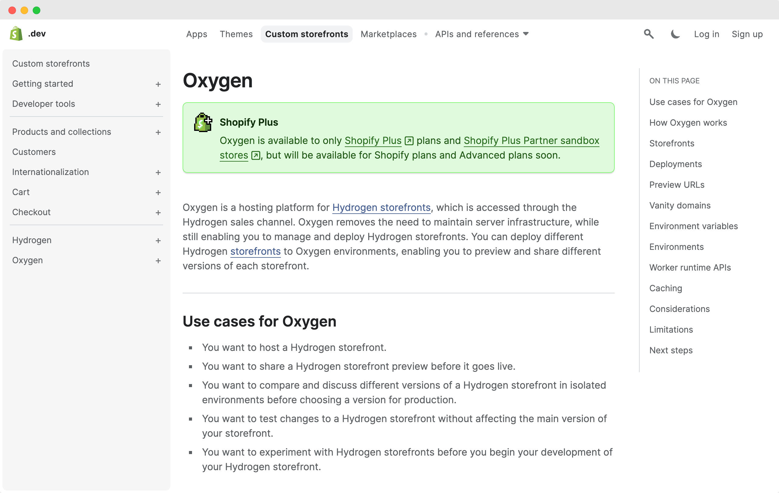 Shopify Oxygen documentation