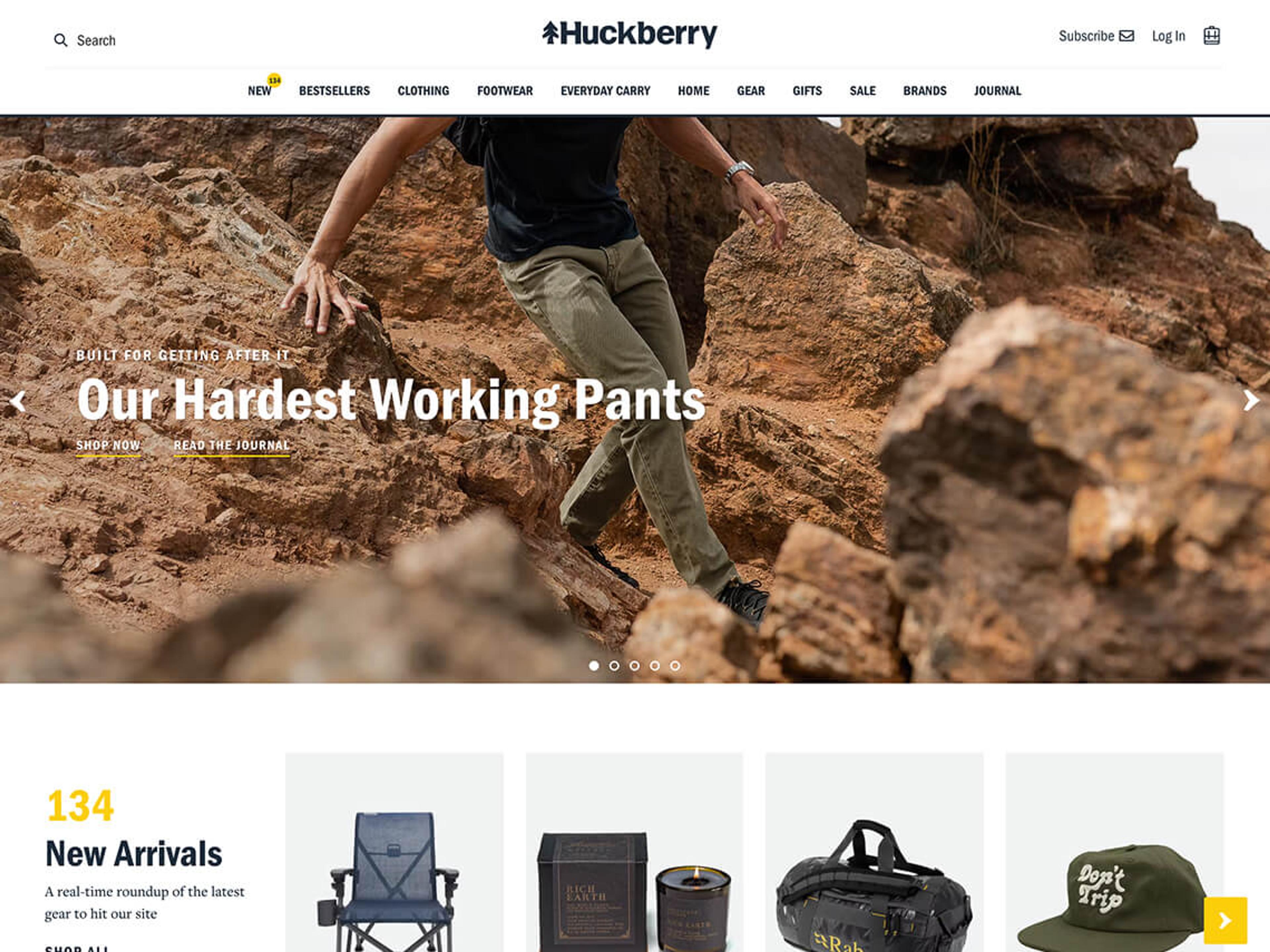 Huckberry homepage screenshot