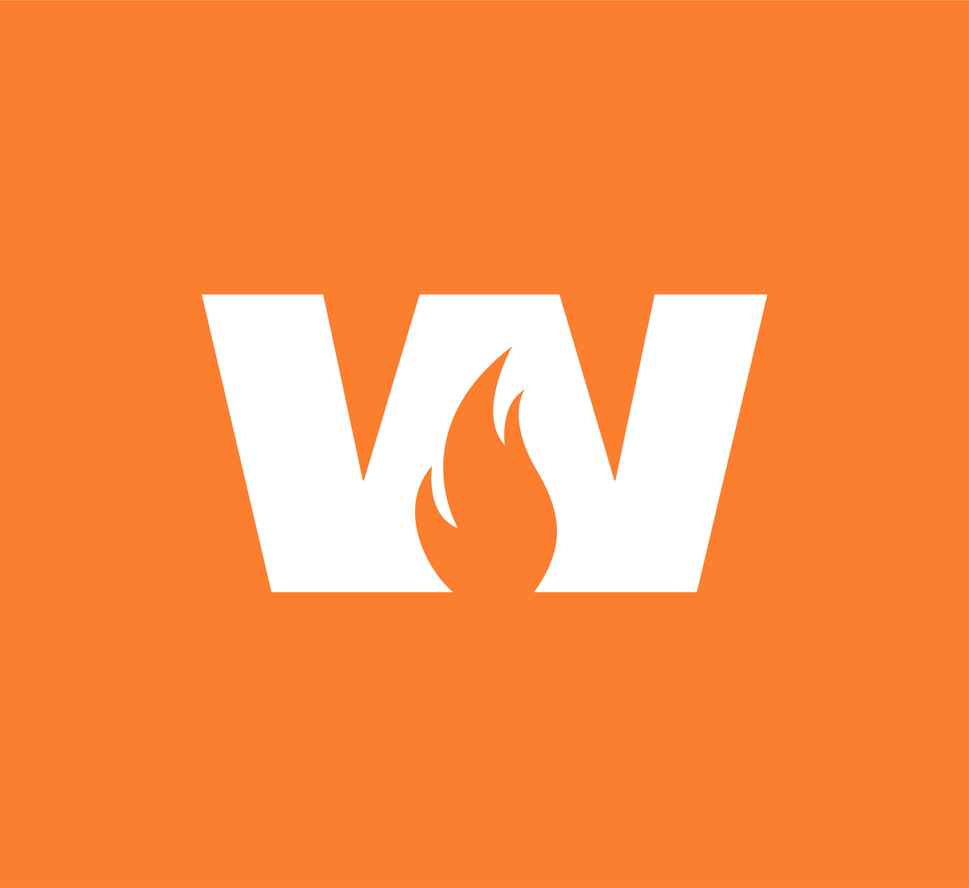 Super W on orange background