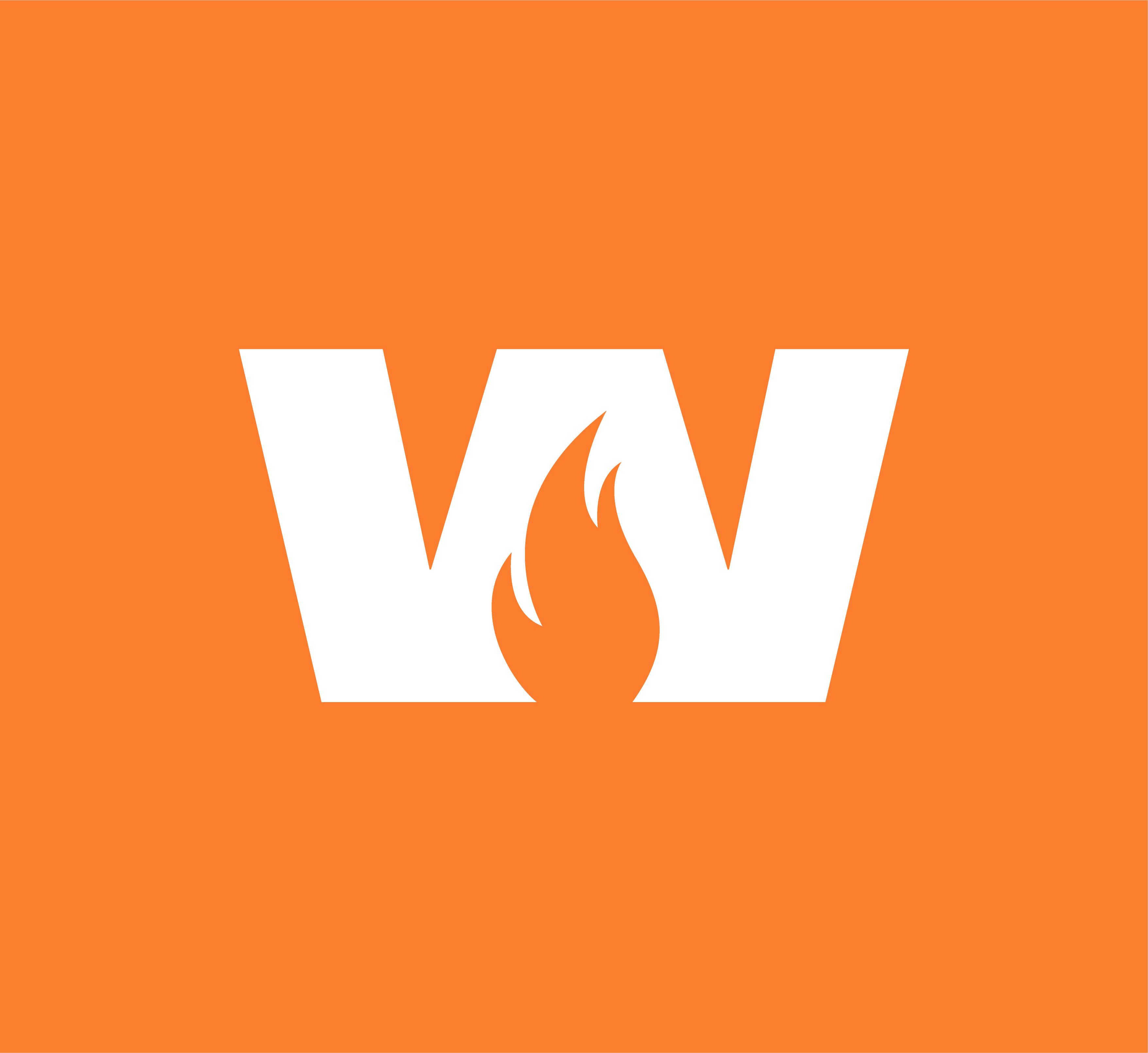 Super W on orange background