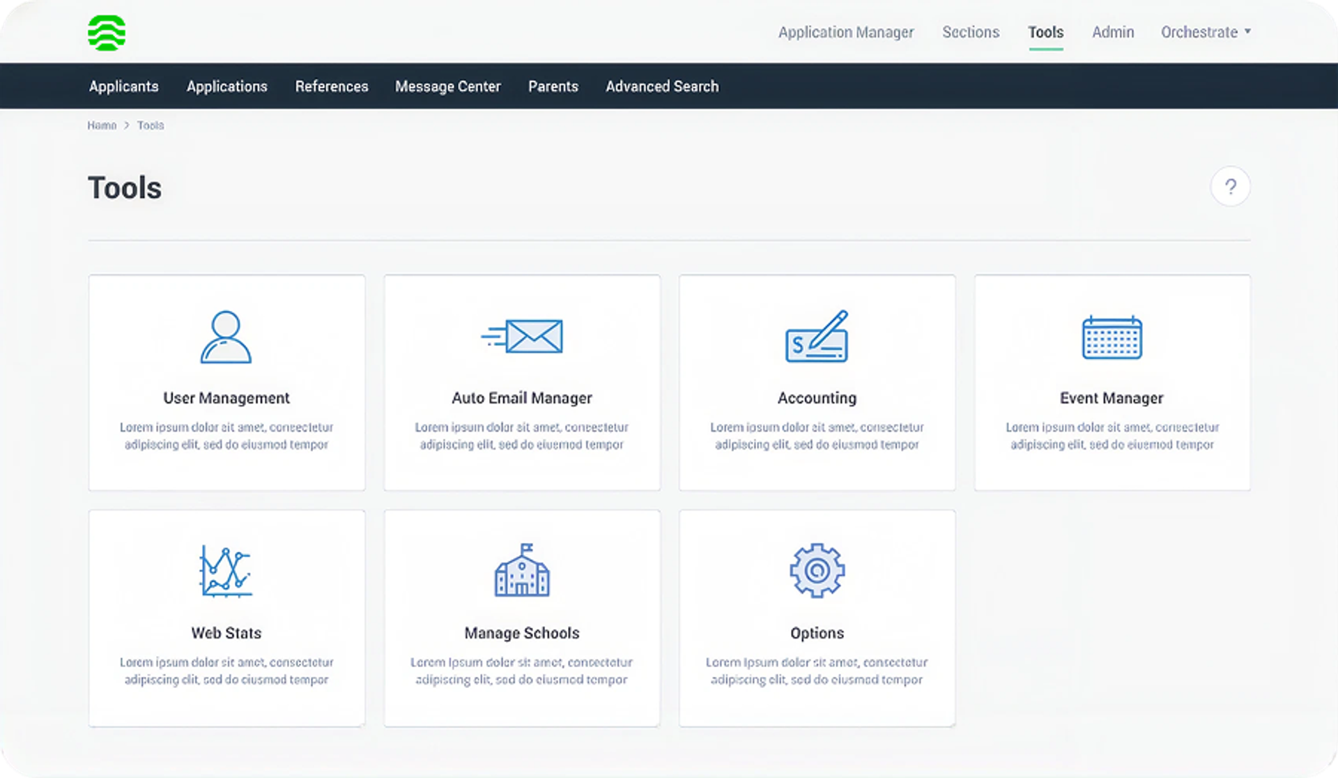 Admin Portal Settings Screen