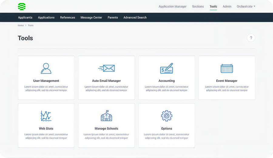 Admin Portal Settings Screen