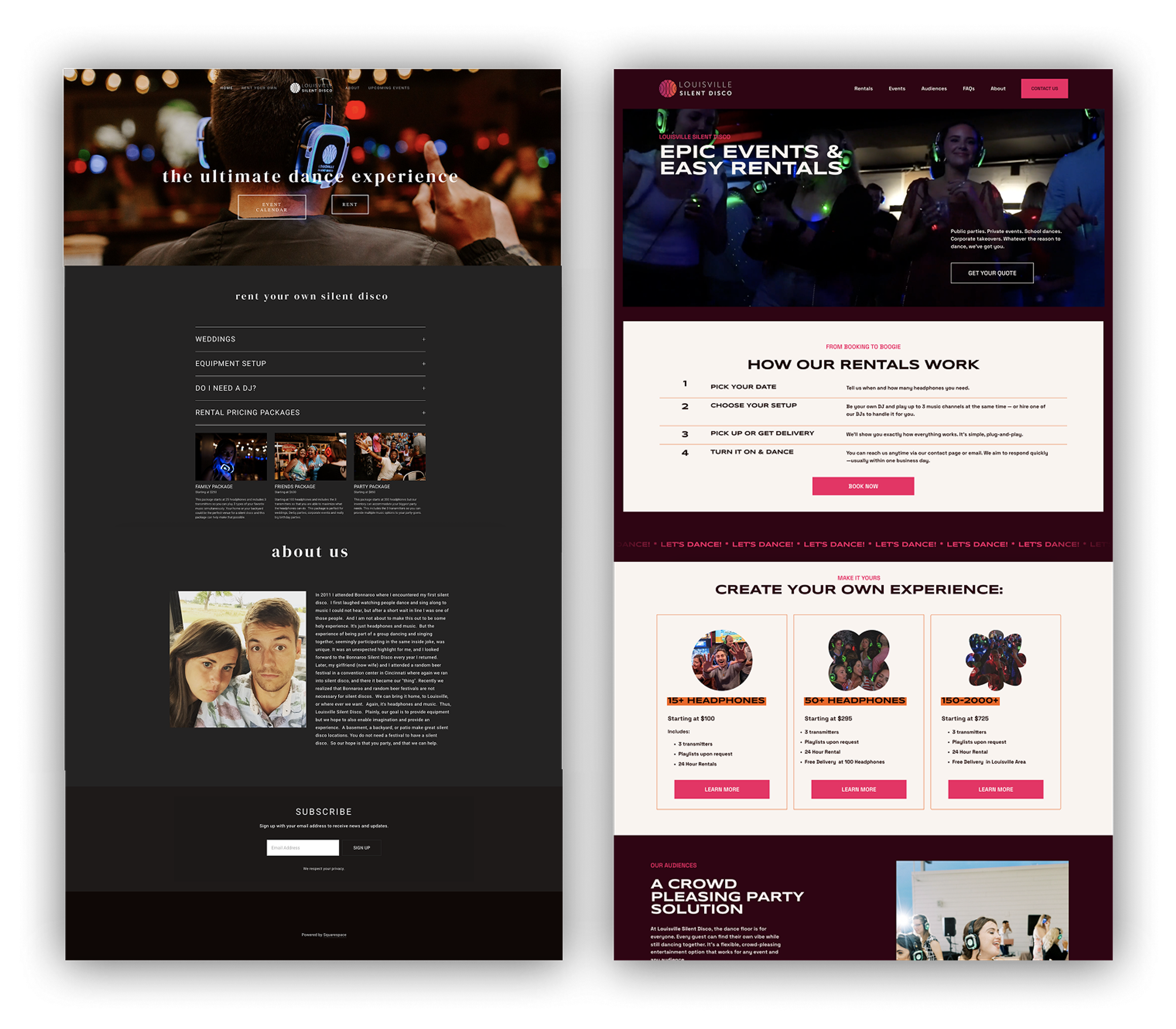 Site design before and after