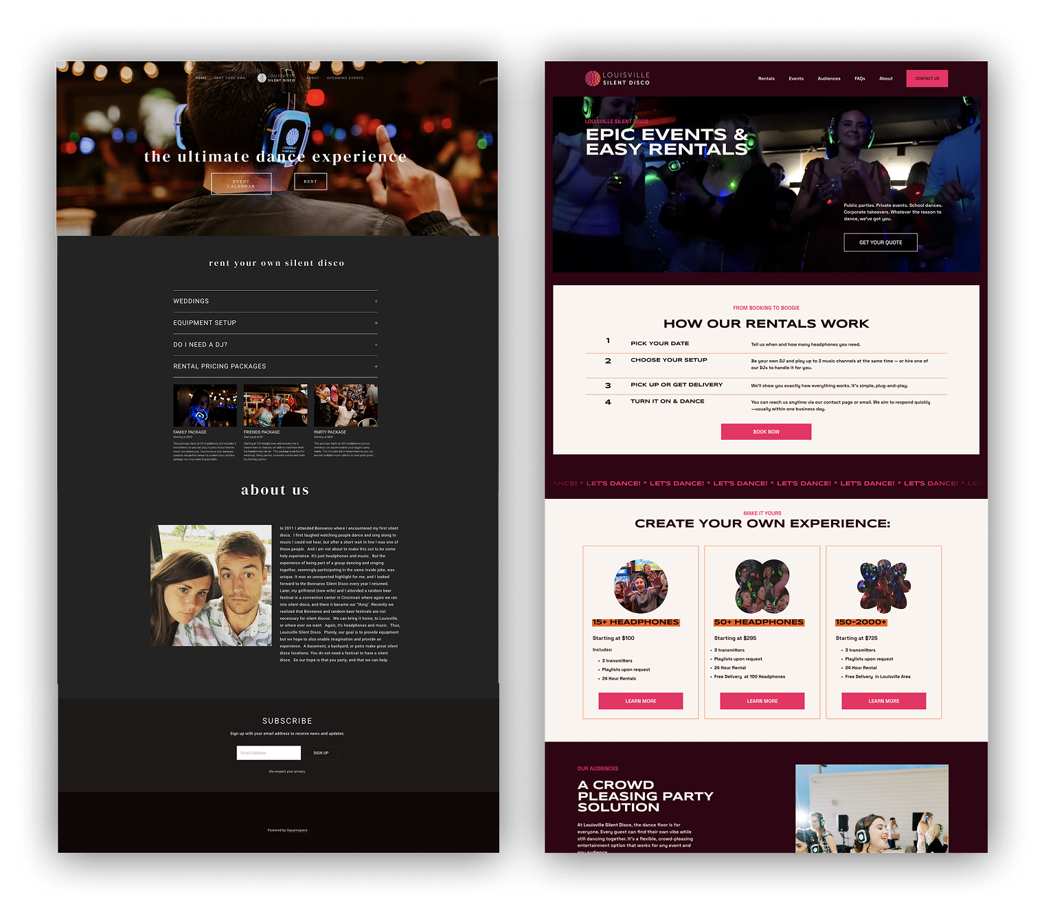 Site design before and after