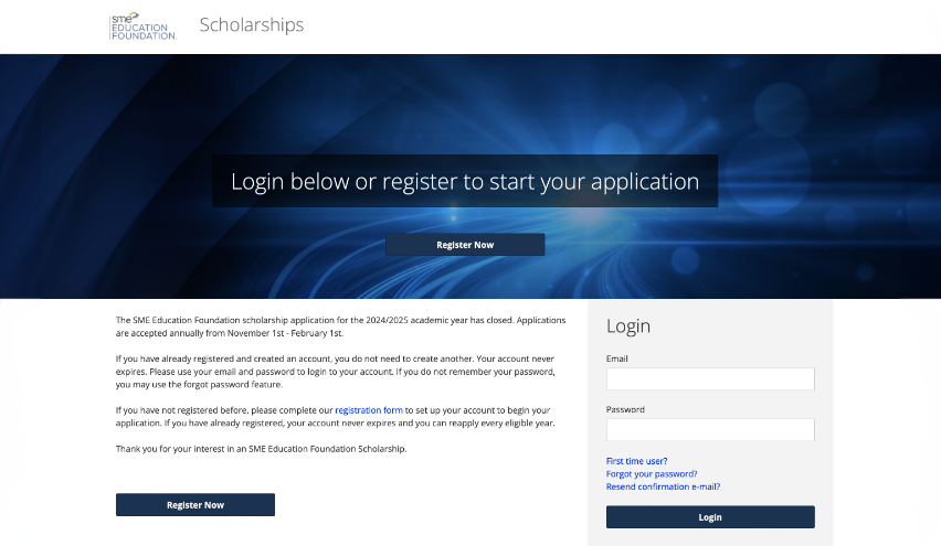 Public Portal Login Screen
