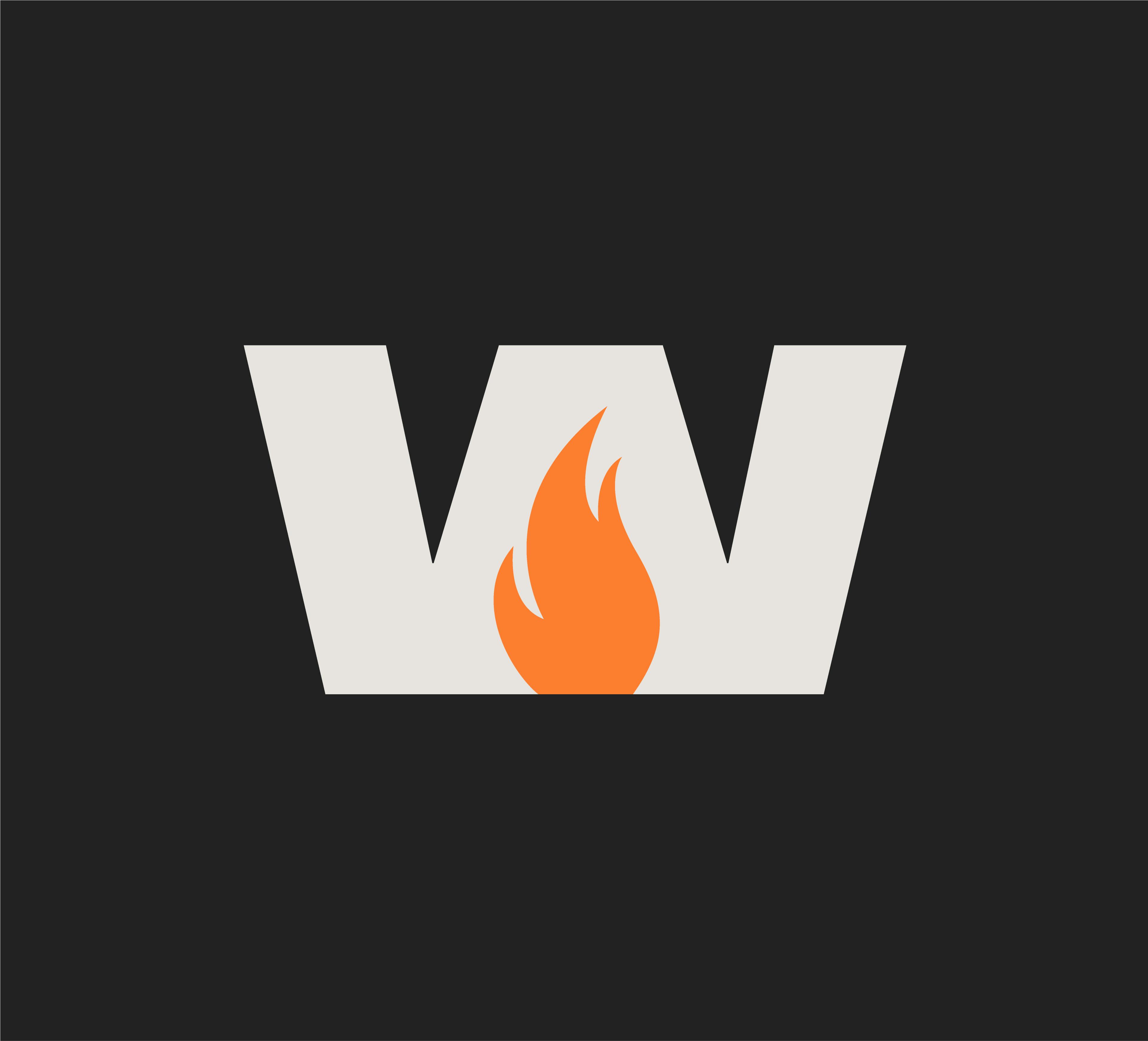 Super W on gray background