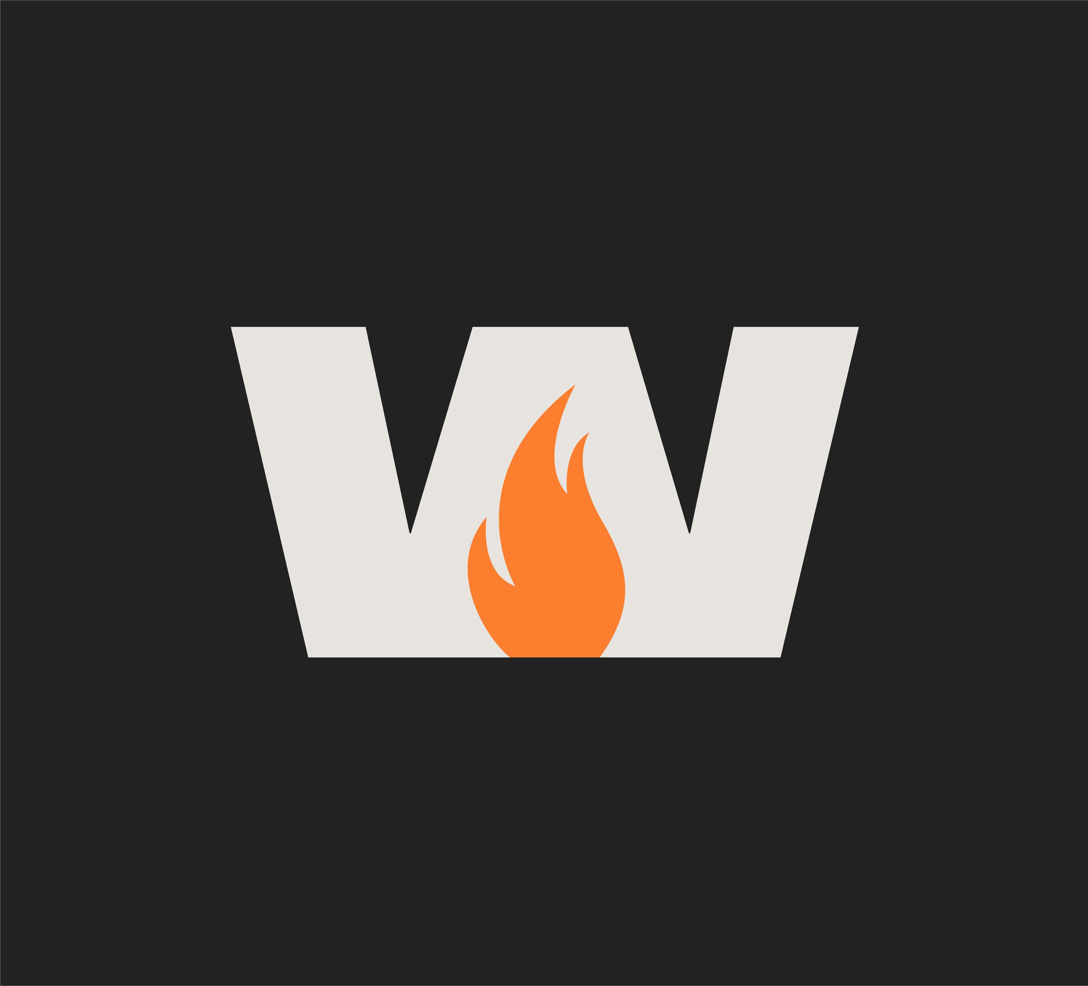 Super W on gray background