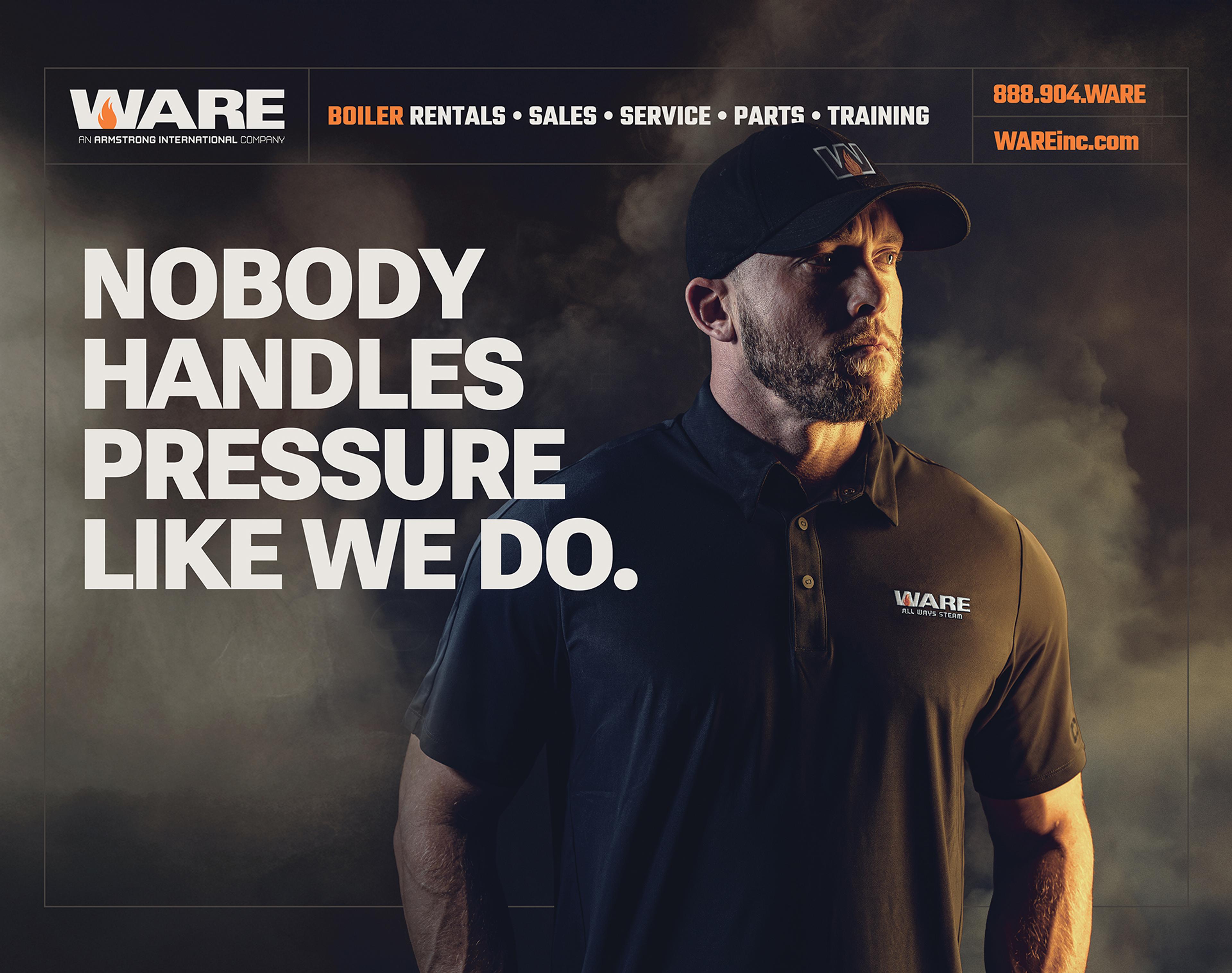 WARE Nobody Handles Pressure Like We Do Tradeshow Graphic