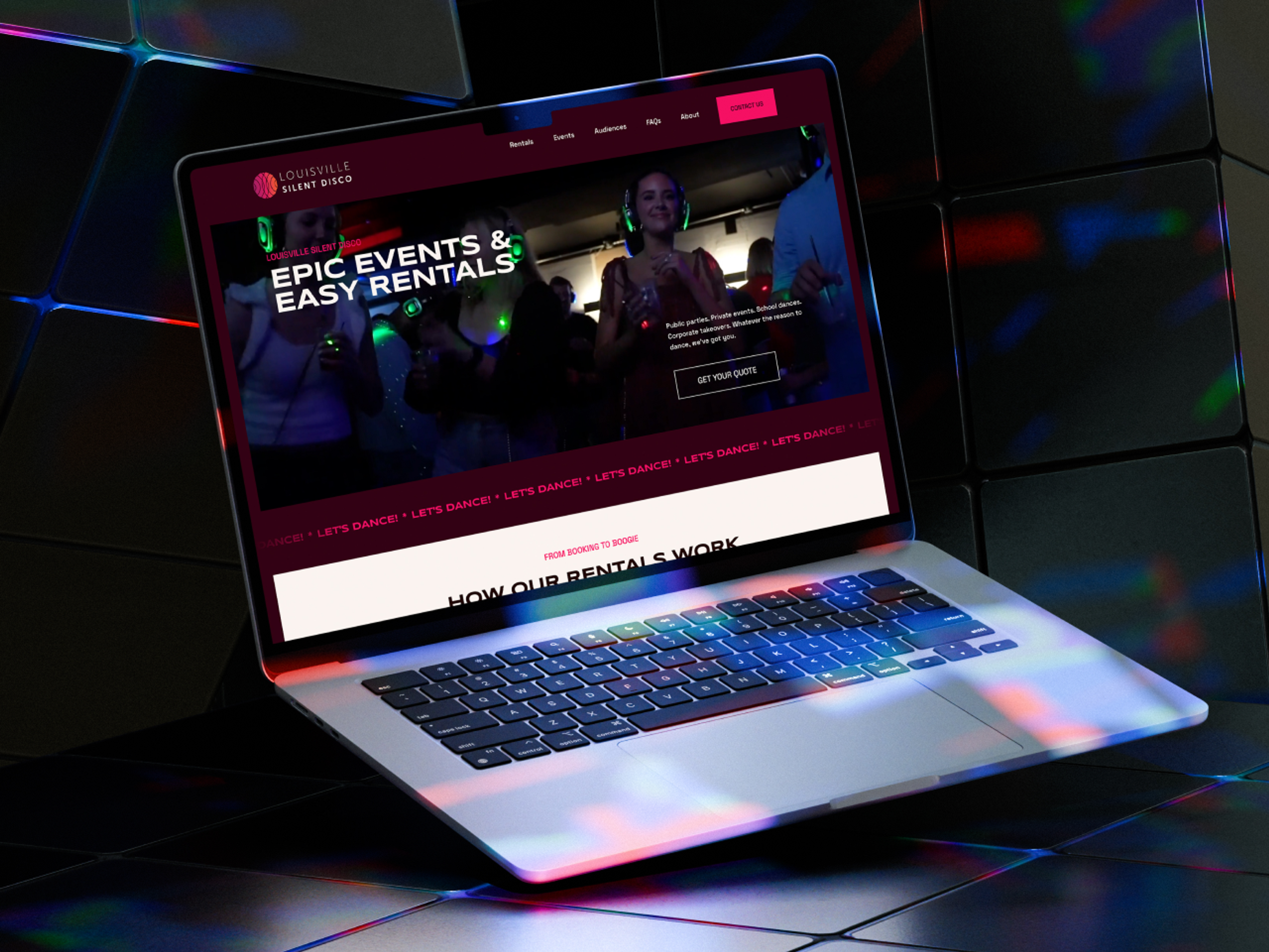 Mockup of laptop + website