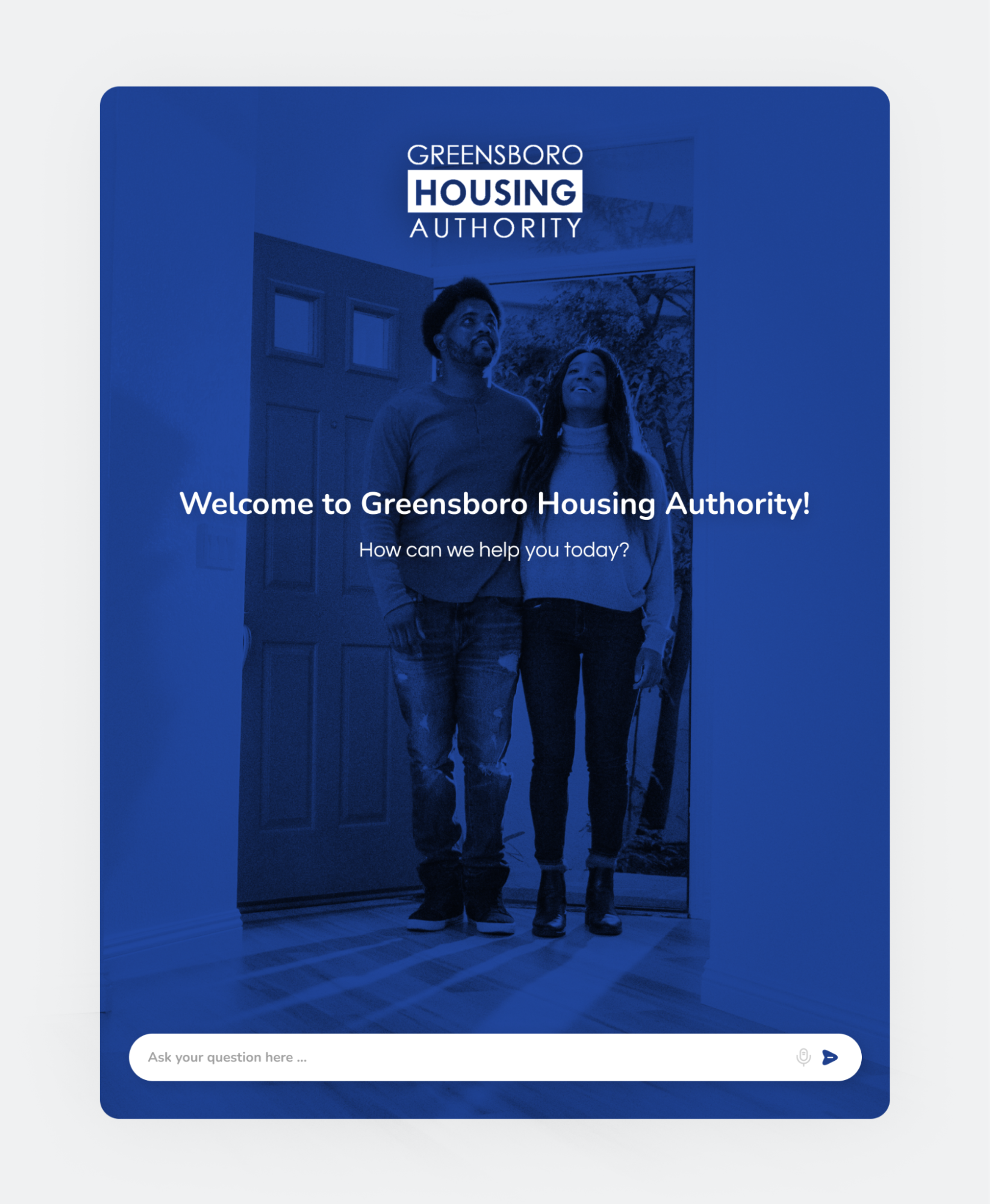 Greensboro Housing Authority chatbot conversation thread answering follow-up questions about voucher eligibility, July 4th closures, and computer labs.