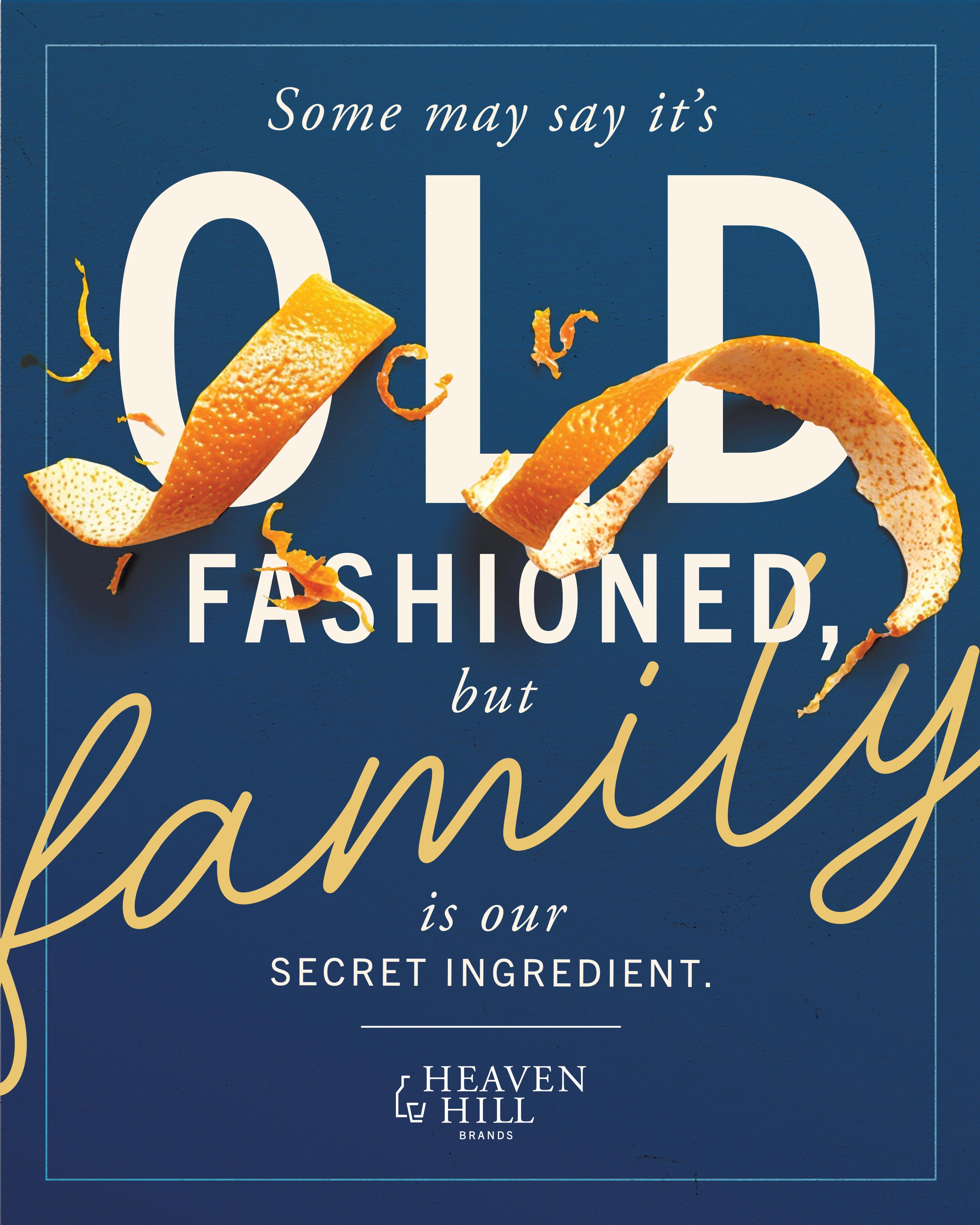 "Some may say it's old fashioned but family is our secret ingredient" graphic.