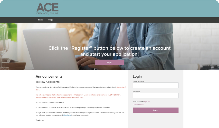 CSCAU Login Screenshot