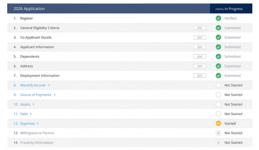 Portal Progress Listing