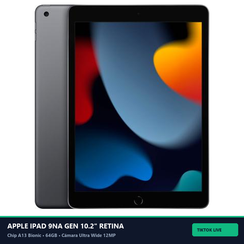 Apple iPad 9na Gen 10.2\" Chip A13 Bionic 64GB (WiFi + 4G) • Ord: 047-1 - Vista Frontal