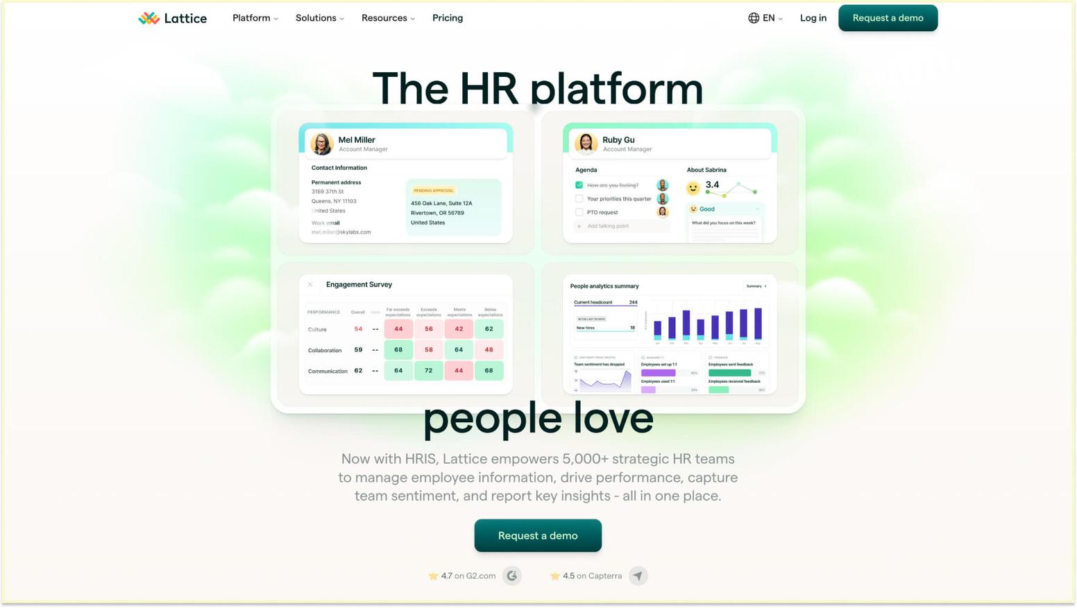 Mid-market eNPS survey software options: Lattice