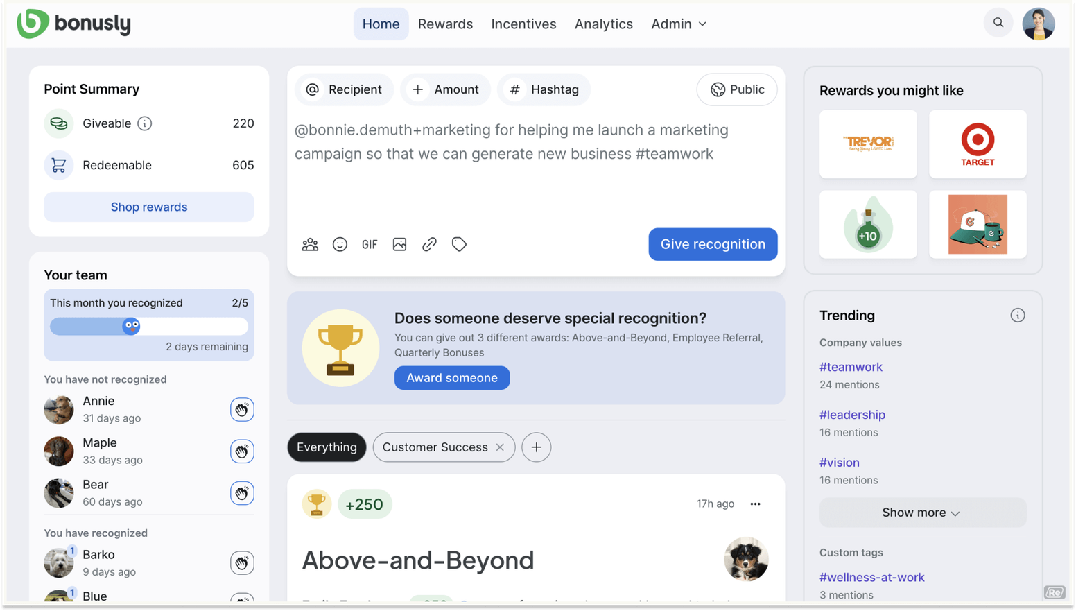 Top Tools to Streamline Employee Recognition: Bonusly