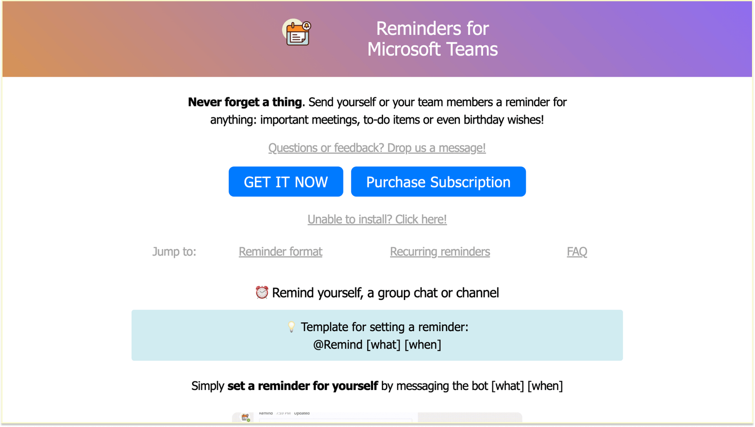 Paid Productivity Apps for Microsoft Teams: Remind